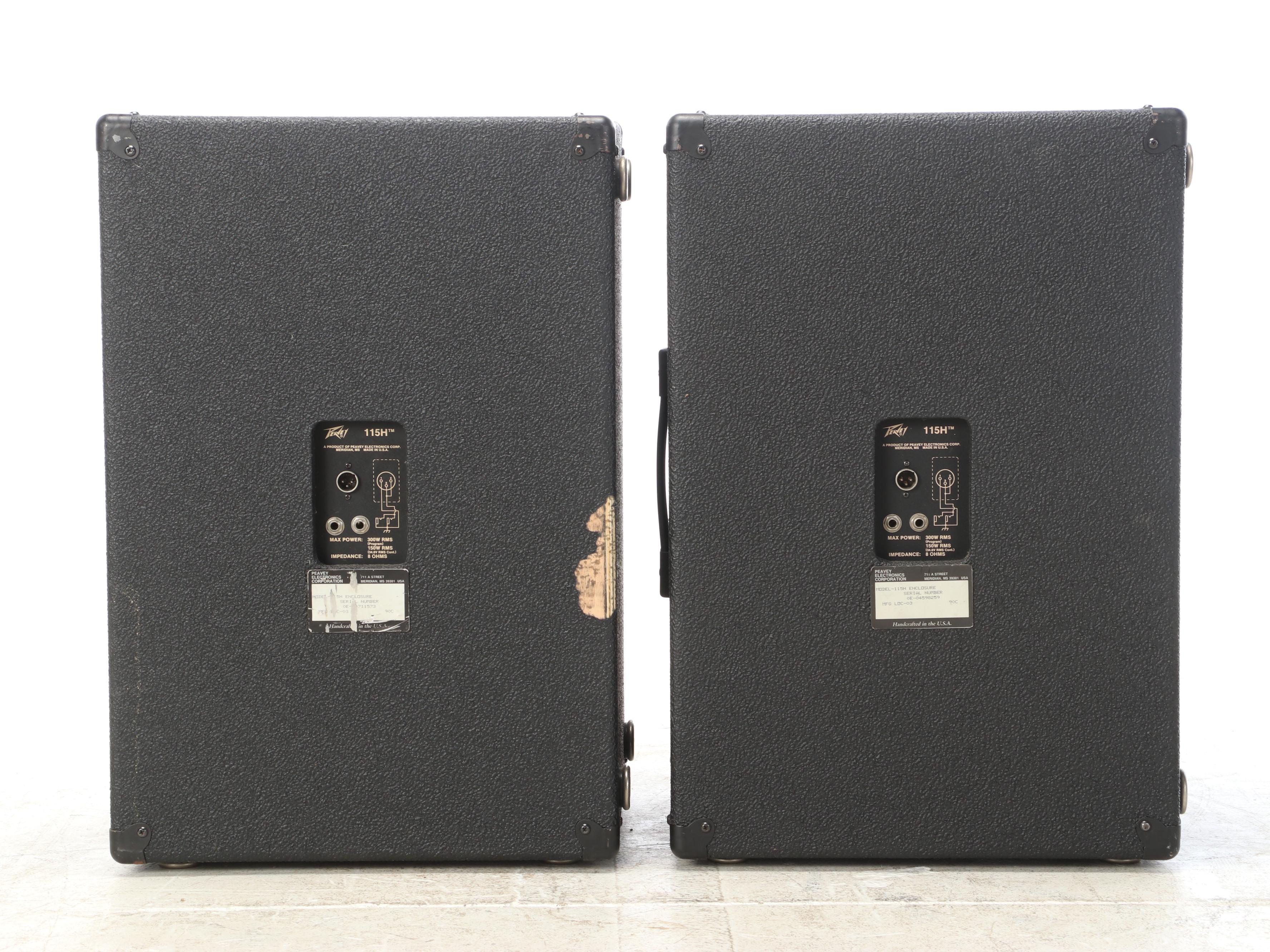Pair of Peavey 115H 300 Watt Loudspeakers