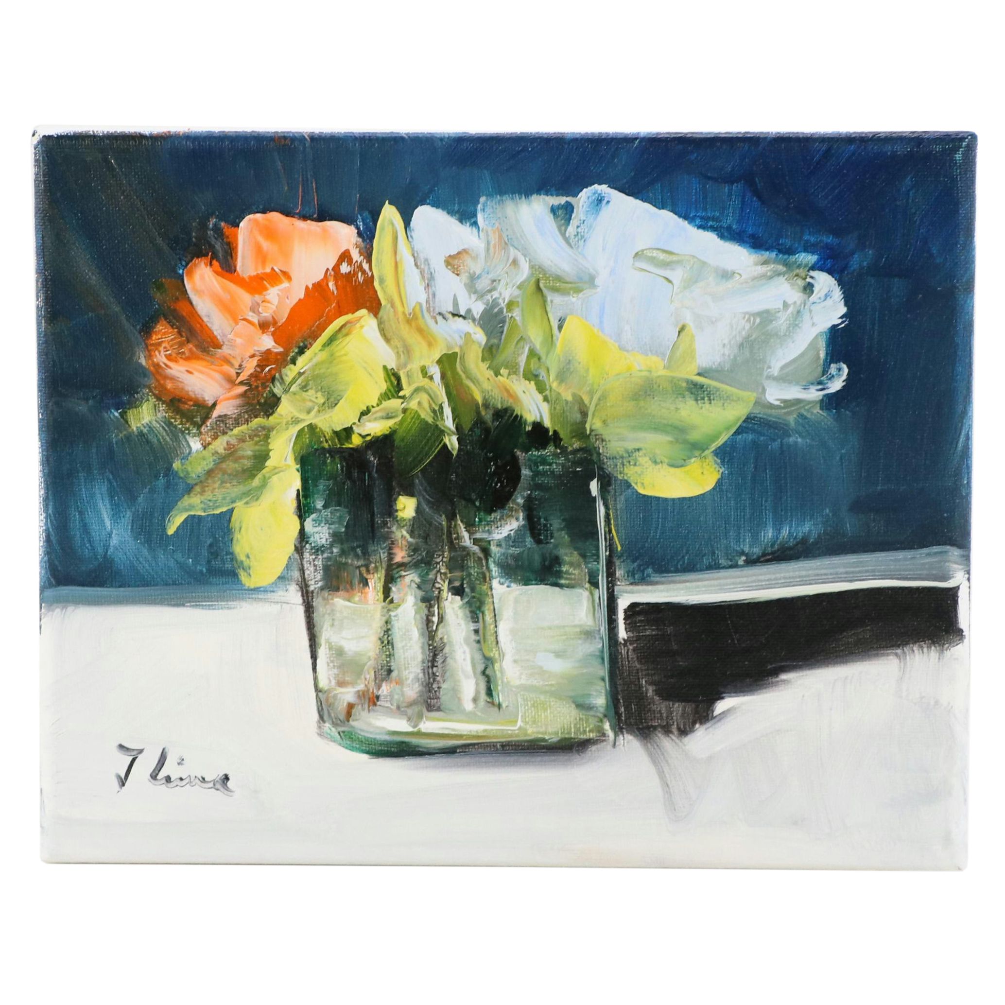 José Lima Floral Still Life Oil Painting, 2023