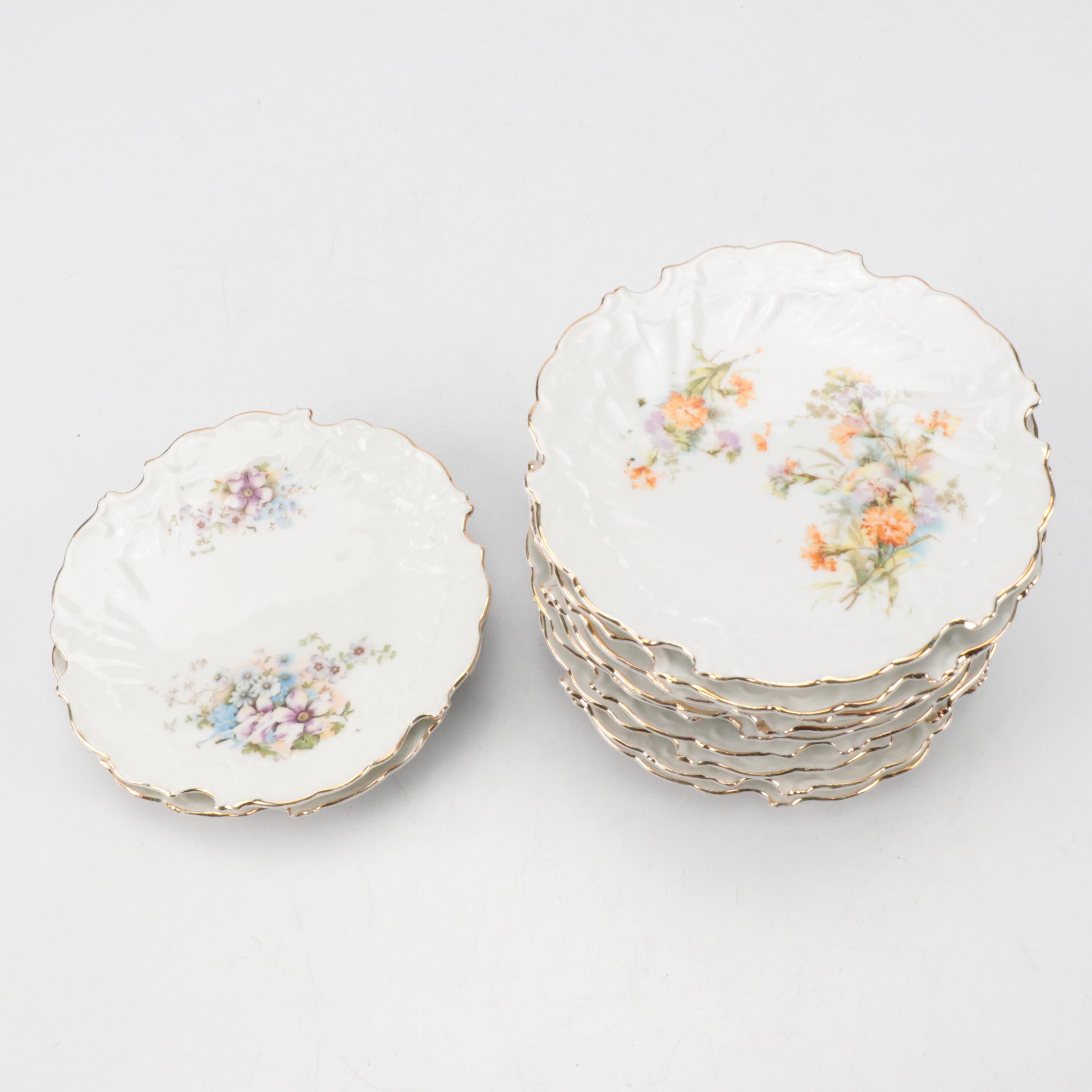 Royal Bayreuth with Limoges and Other Porcelain Bowls and Tableware