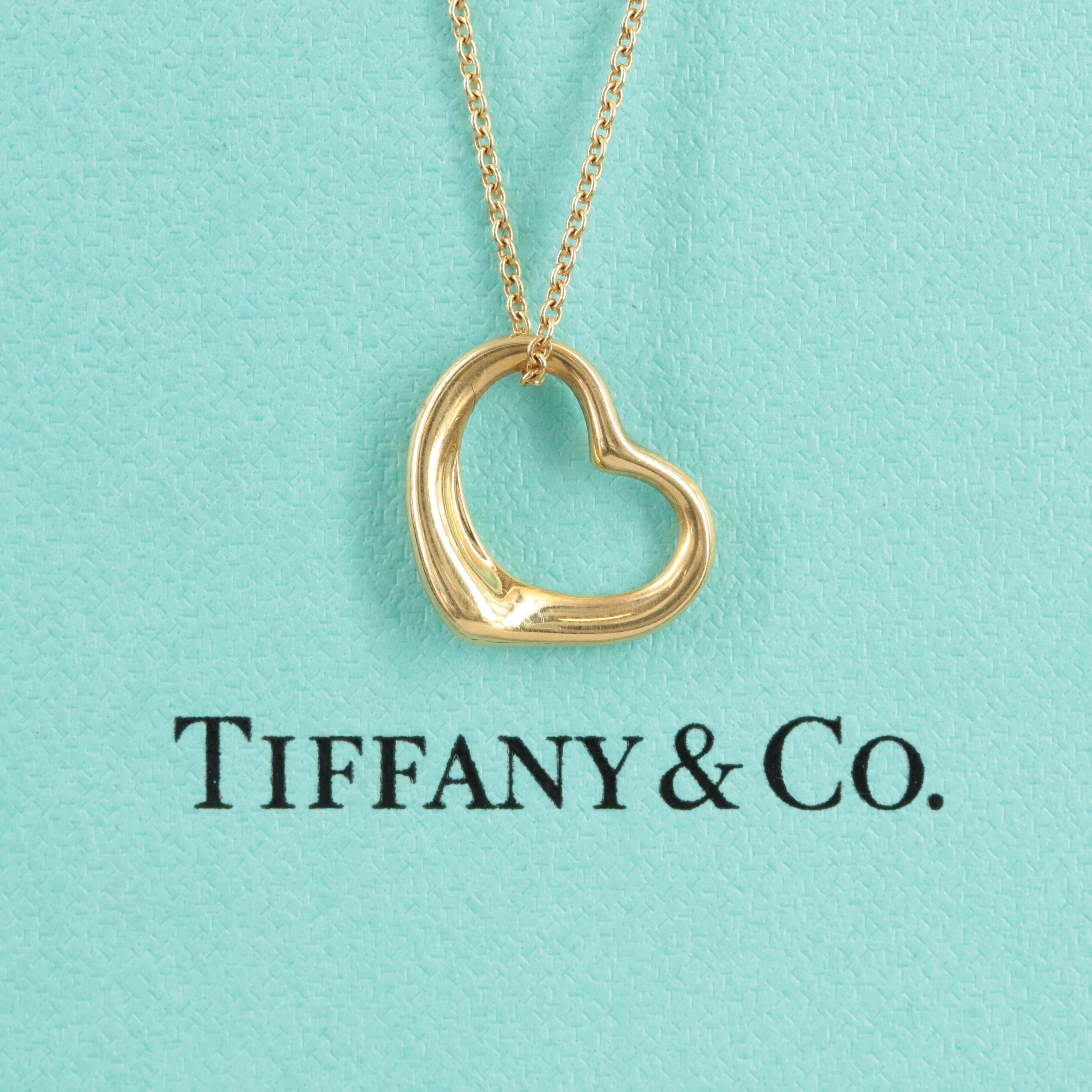 Elsa Peretti for Tiffany & Co. "Open Heart" 18K Pendant Necklace