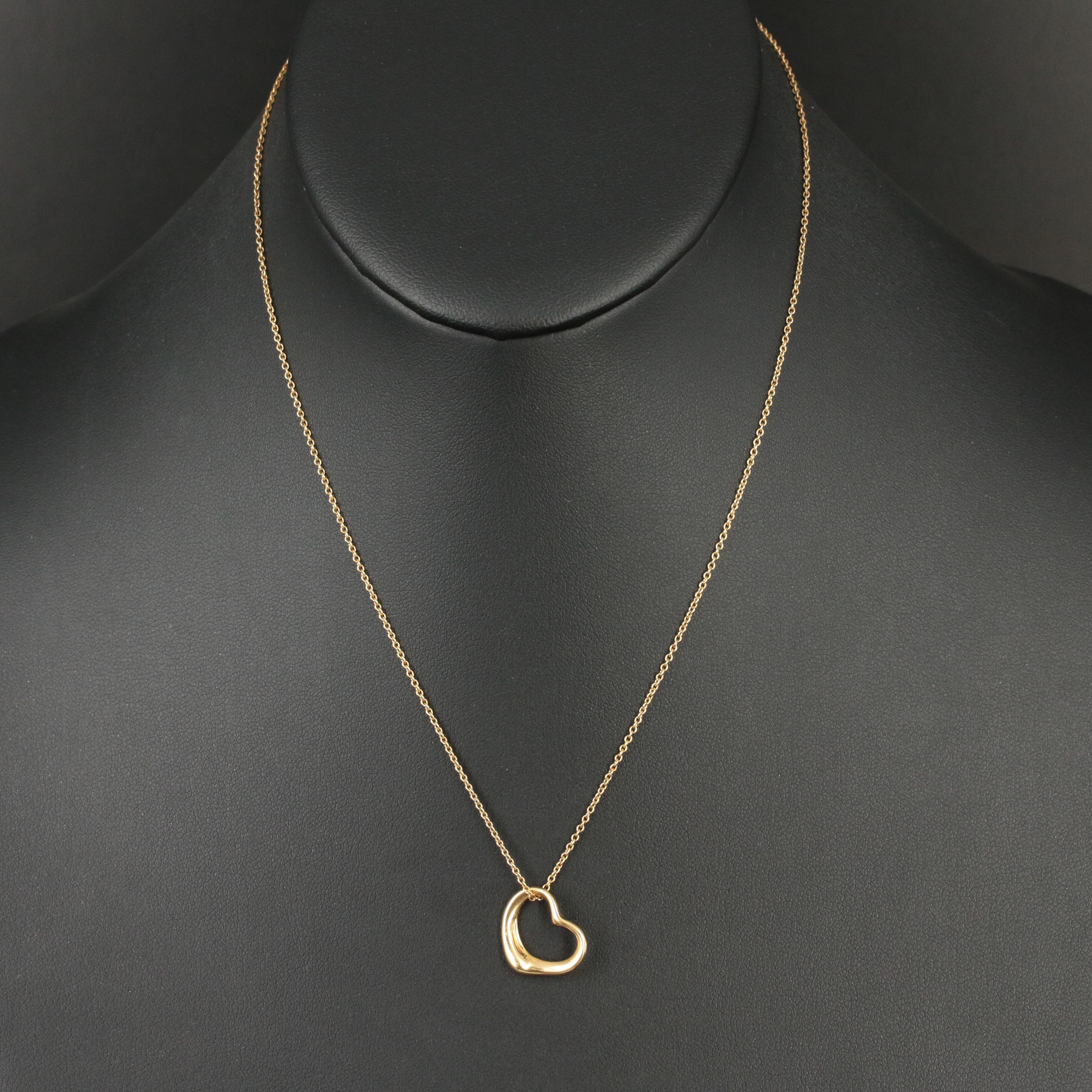 Elsa Peretti for Tiffany & Co. "Open Heart" 18K Pendant Necklace