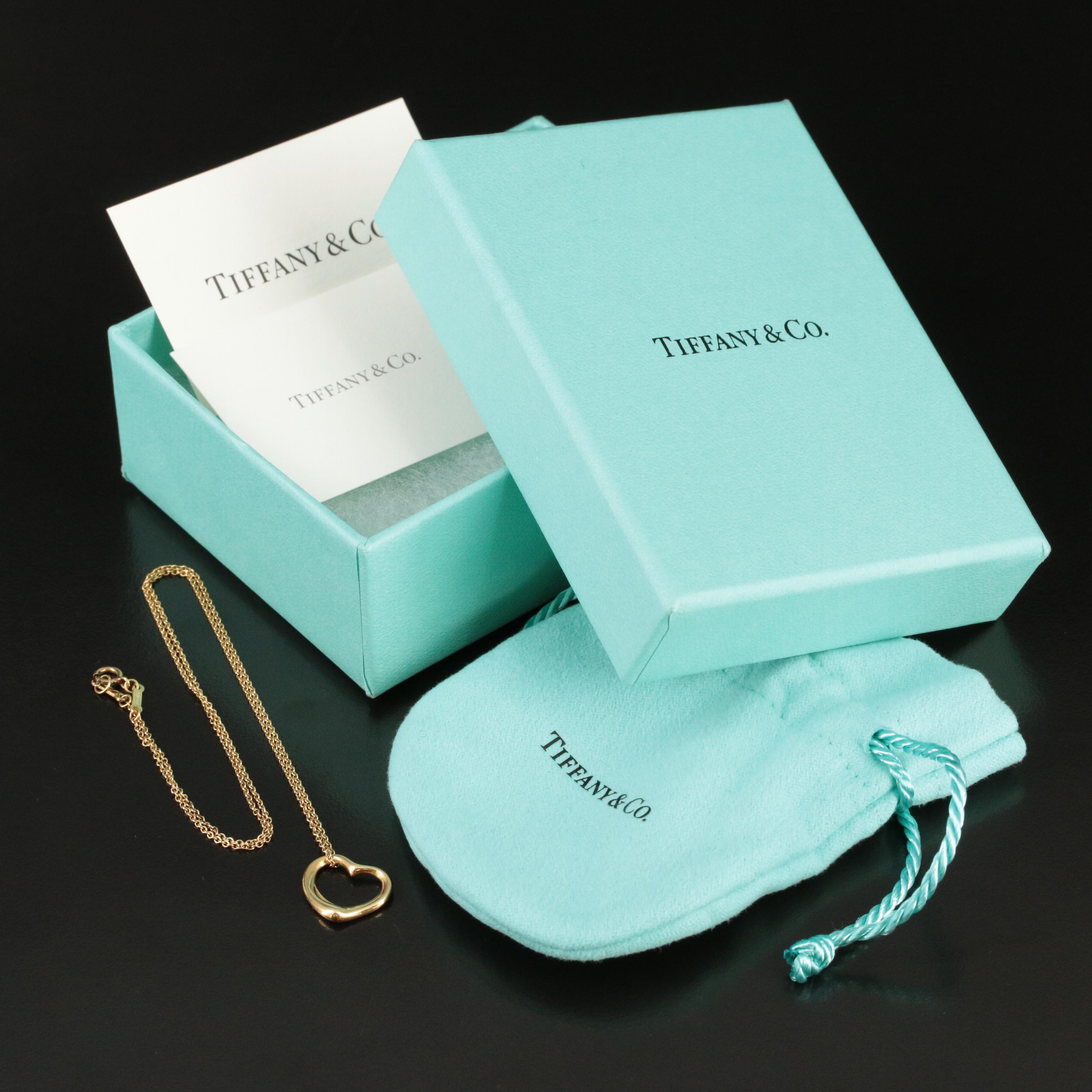 Elsa Peretti for Tiffany & Co. "Open Heart" 18K Pendant Necklace