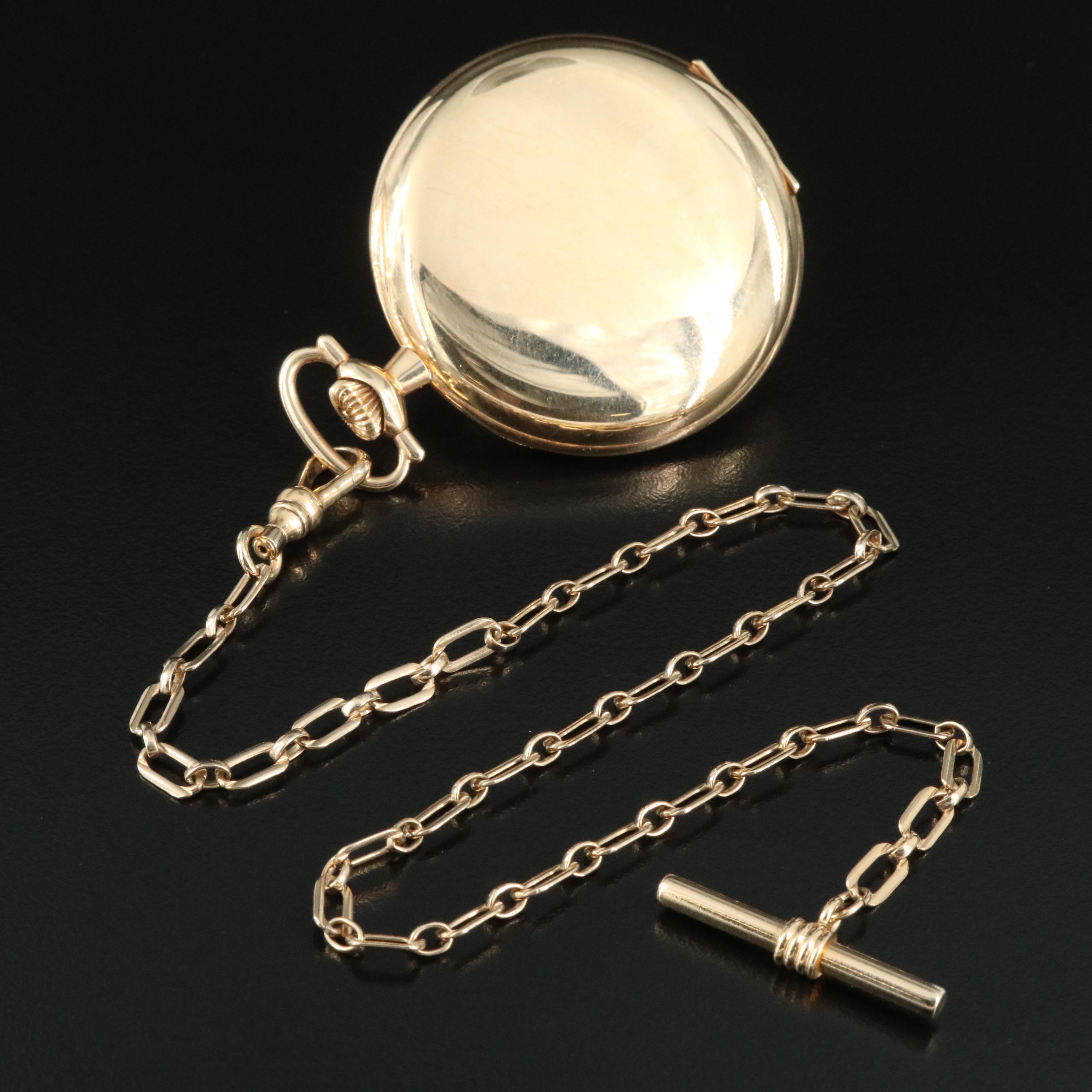 14K Hamilton Open Face Pocket Watch