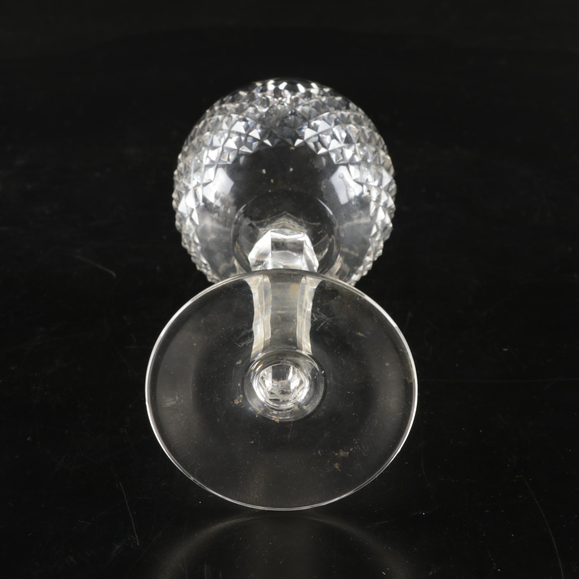 Waterford "Lismore" Crystal Decanter with Seven Crystal Wine Hocks