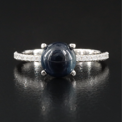 Sterling Sapphire and CZ Ring