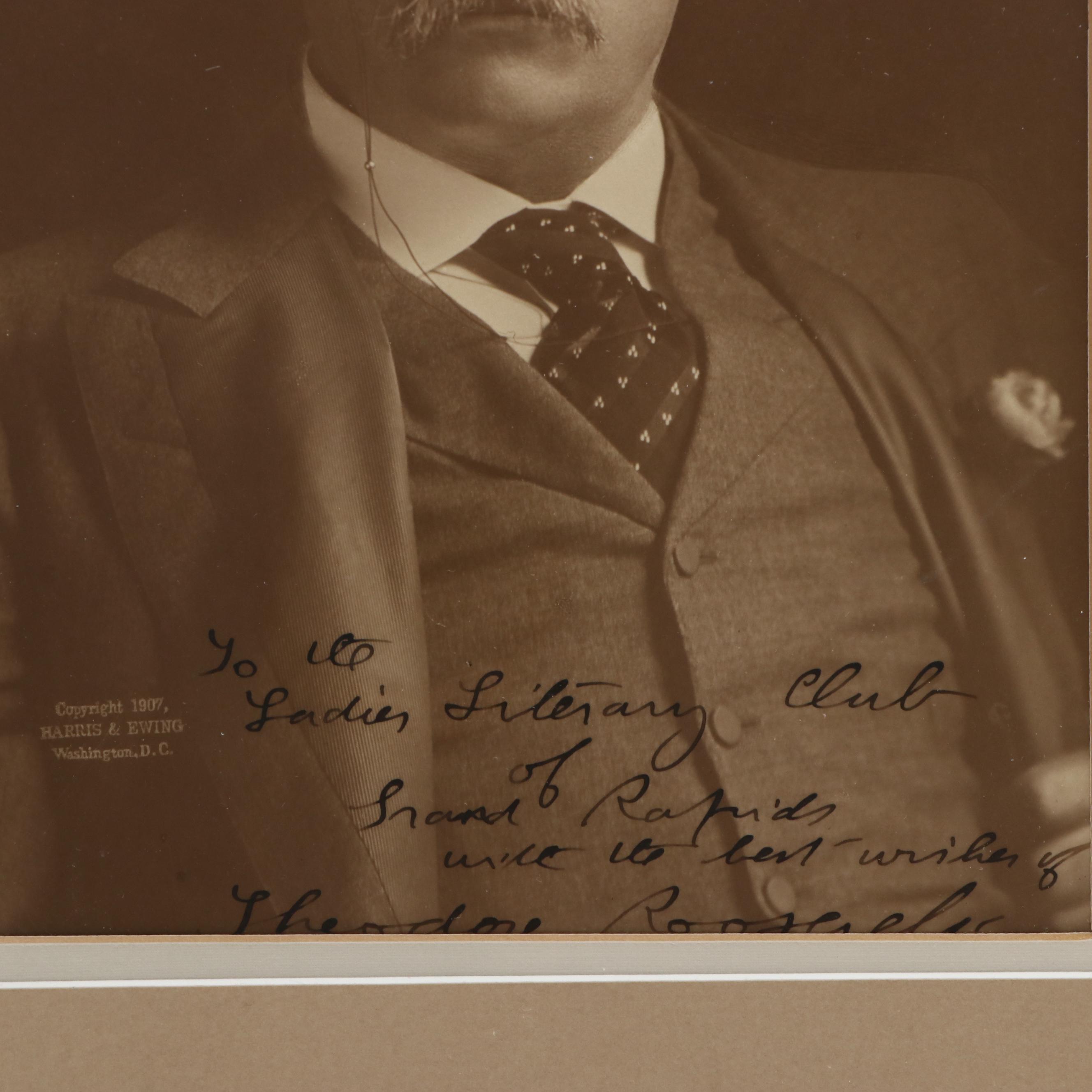 Theodore Roosevelt Signed Print, Early 20th Century