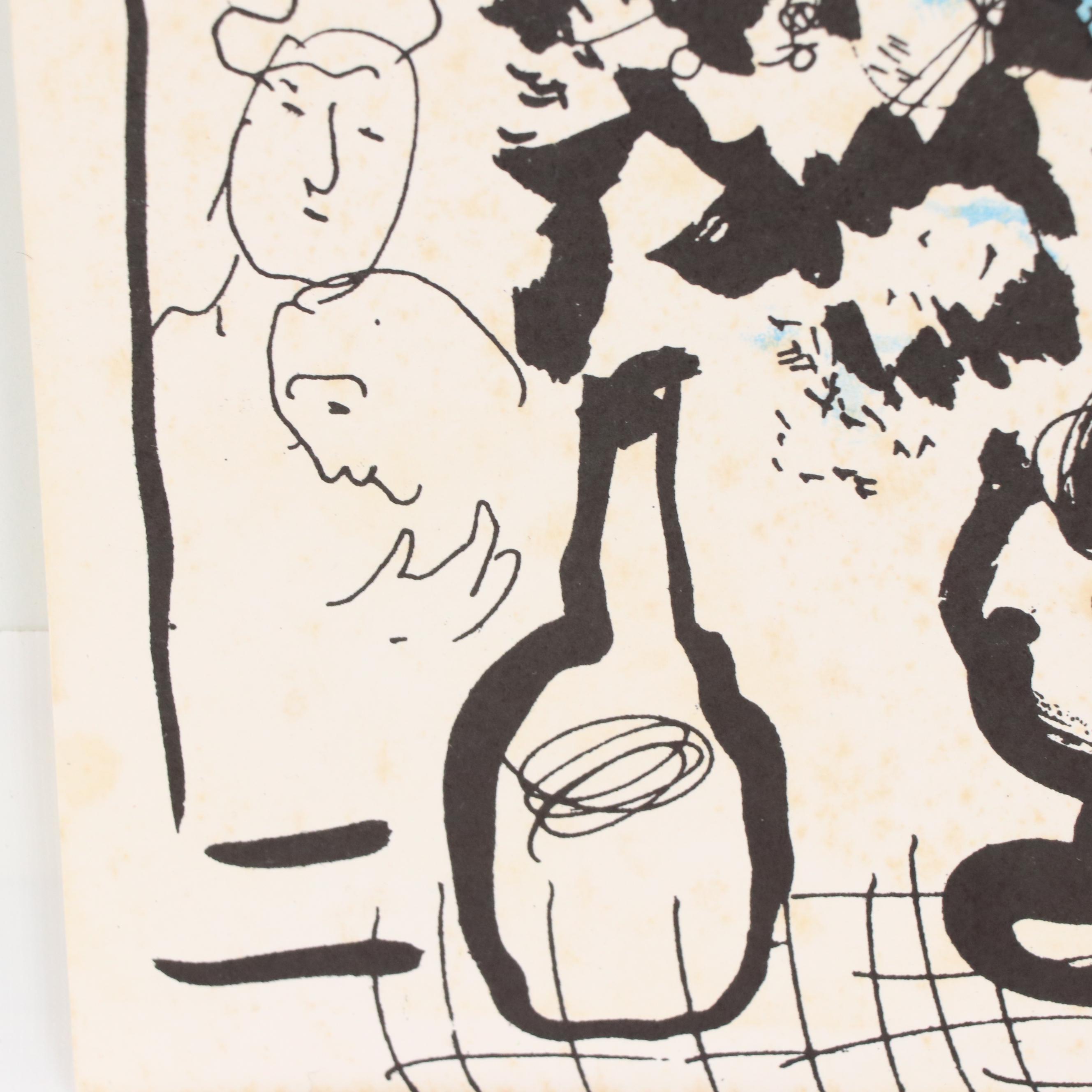 Marc Chagall Lithograph "Le Bouquet Noir et Bleu"