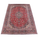9'2 x 13'5 Hand-Knotted Persian Kashan Room Sized Rug