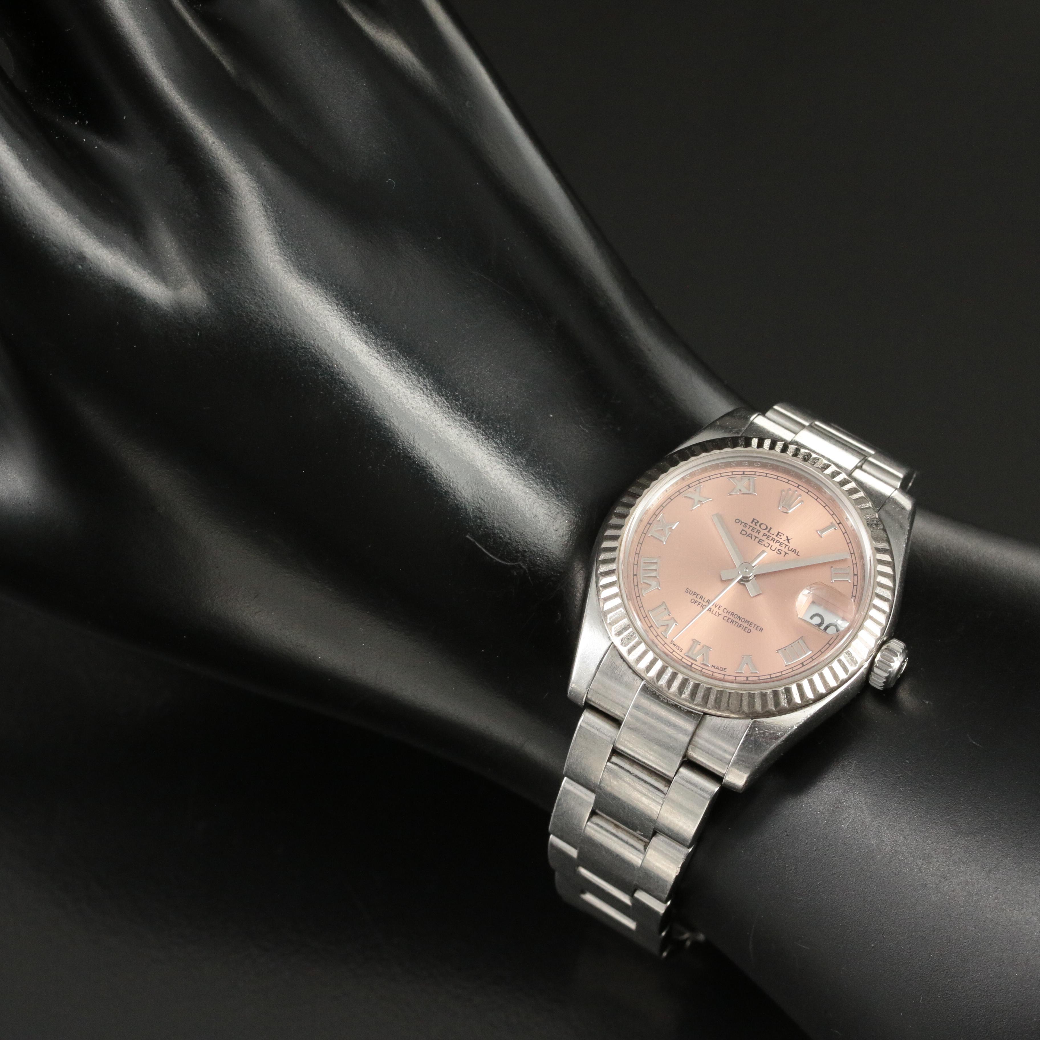 2008 Rolex Salmon Roman Dial Datejust Watch