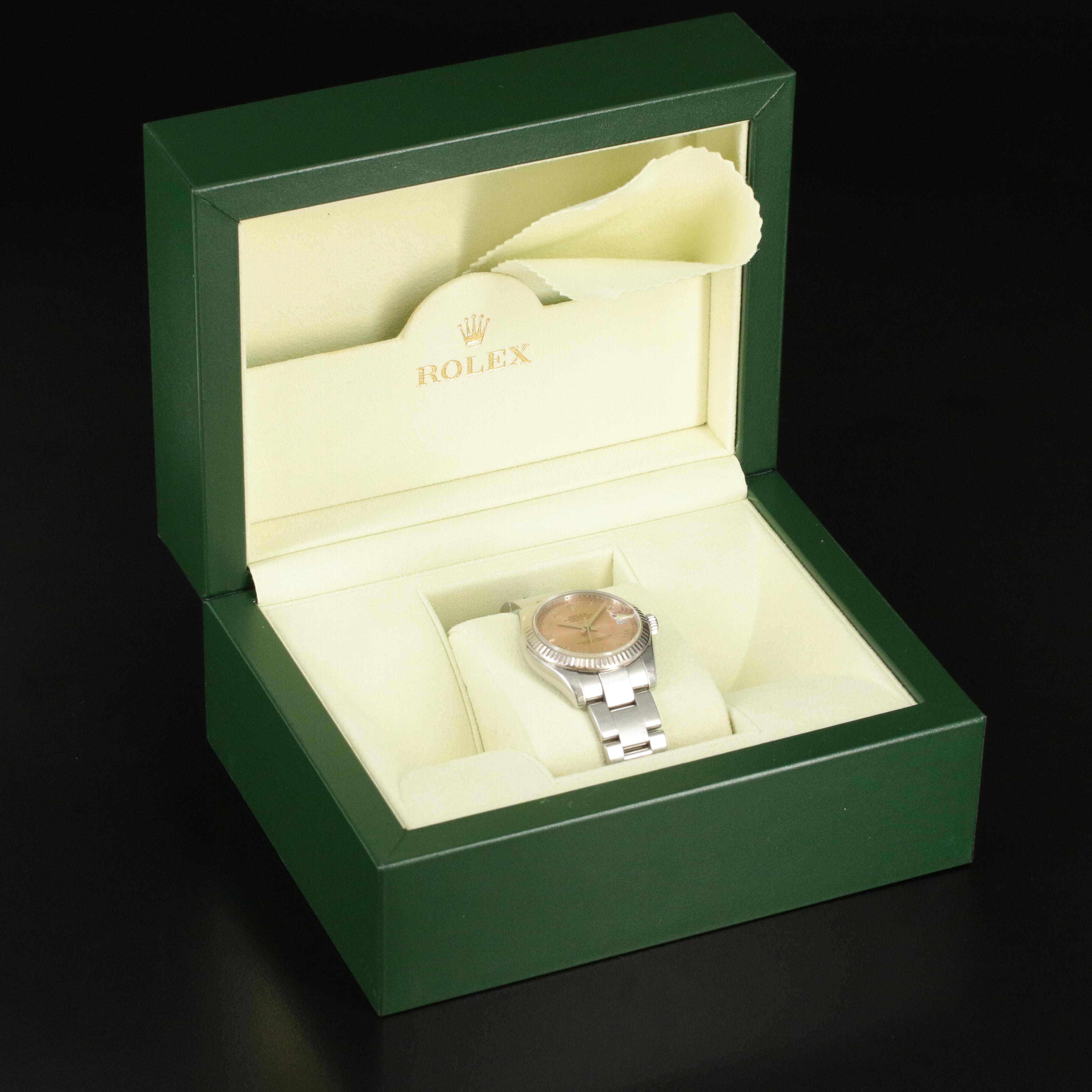 2008 Rolex Salmon Roman Dial Datejust Watch