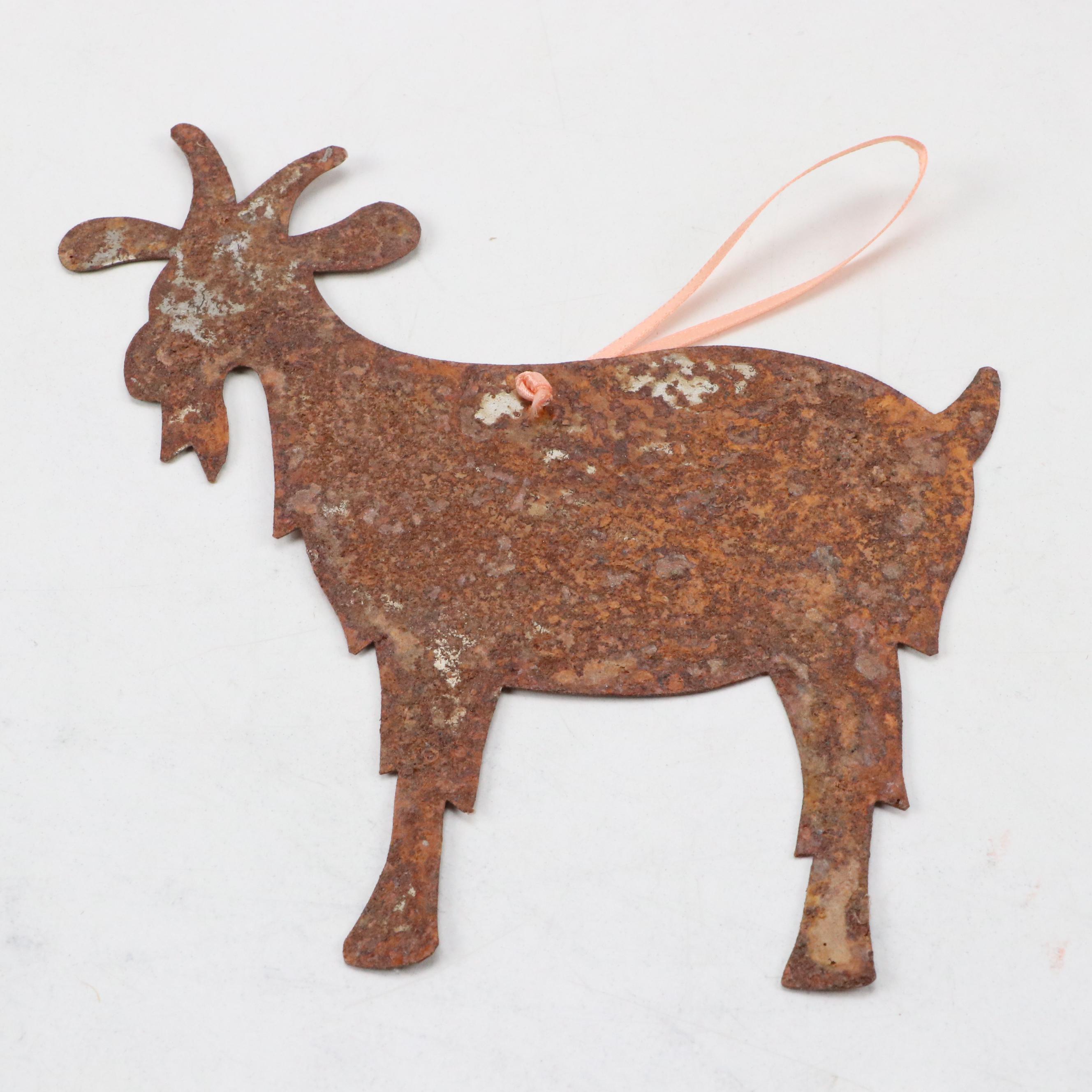 Folk Art Billy Goat Ornaments, Toys and Figurines