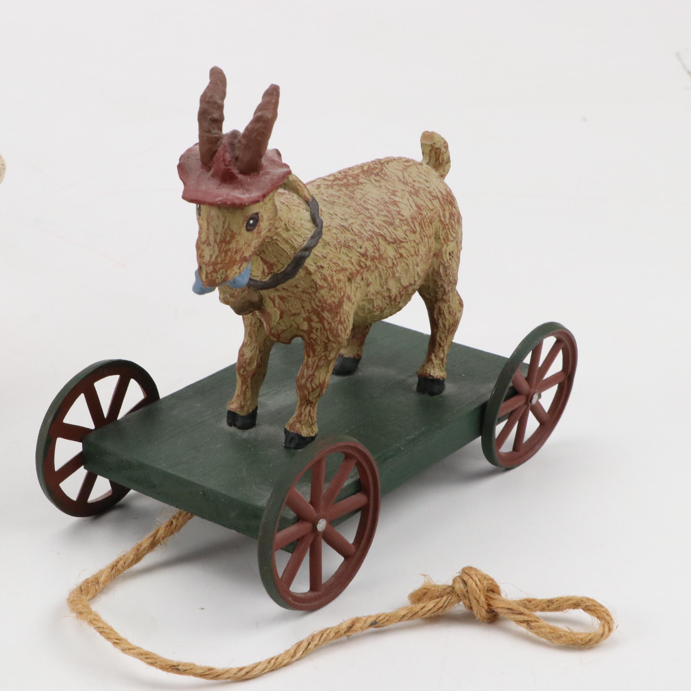 Folk Art Billy Goat Ornaments, Toys and Figurines