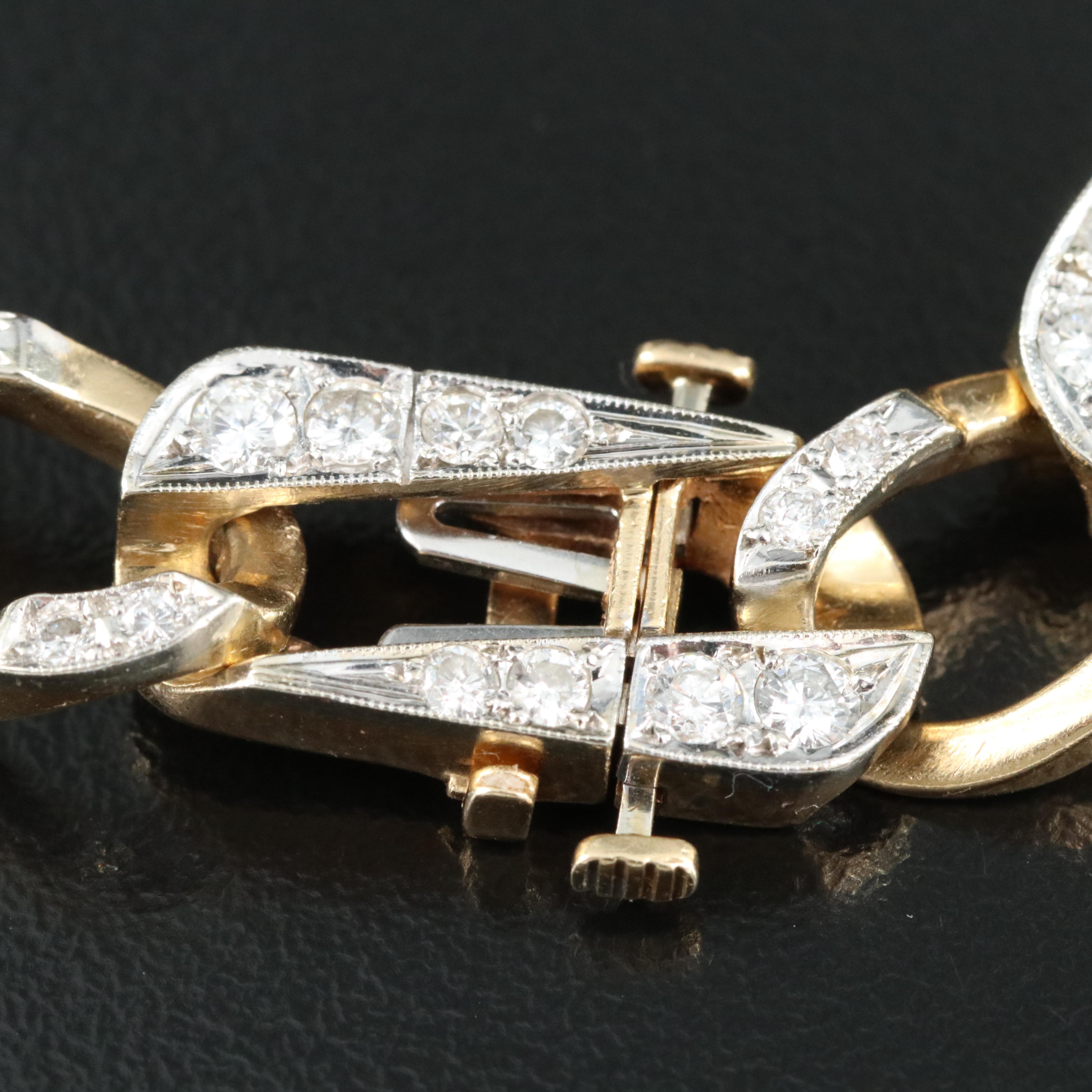 14K Enlongated 3.71 CTW Diamond Curb Link Bracelet