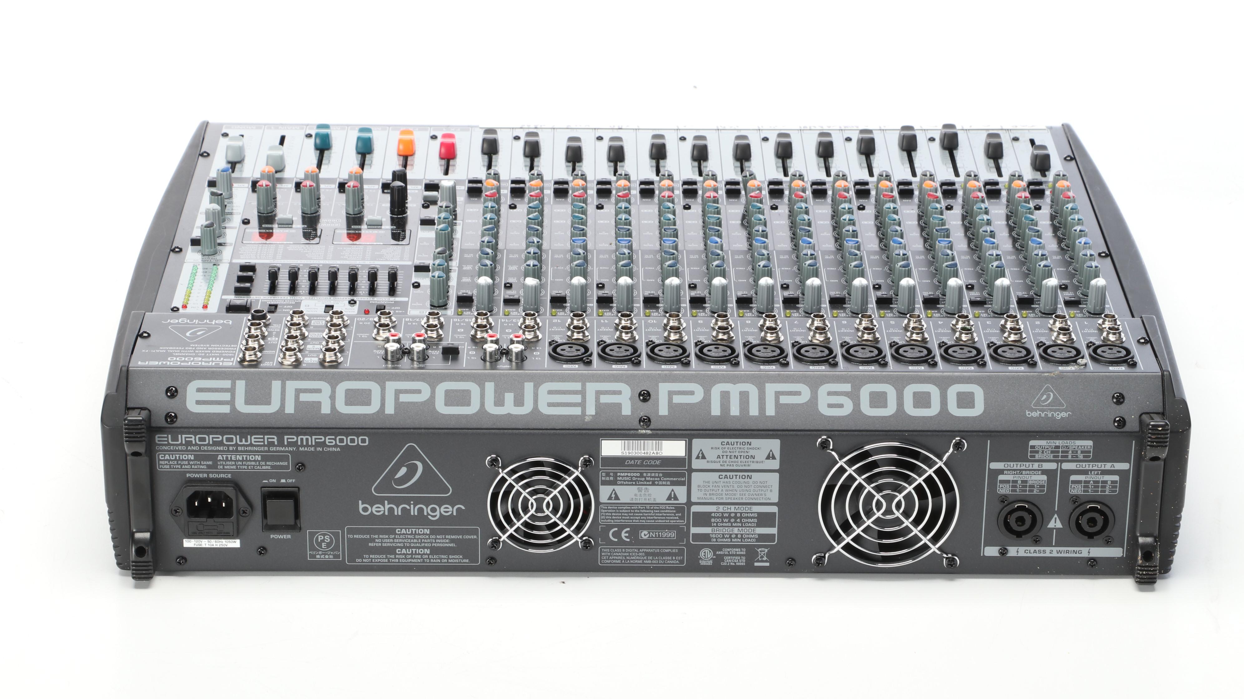 Behringer Europower PMP6000 20 Channel 1600 Watt Mixer With Padded Carry Case