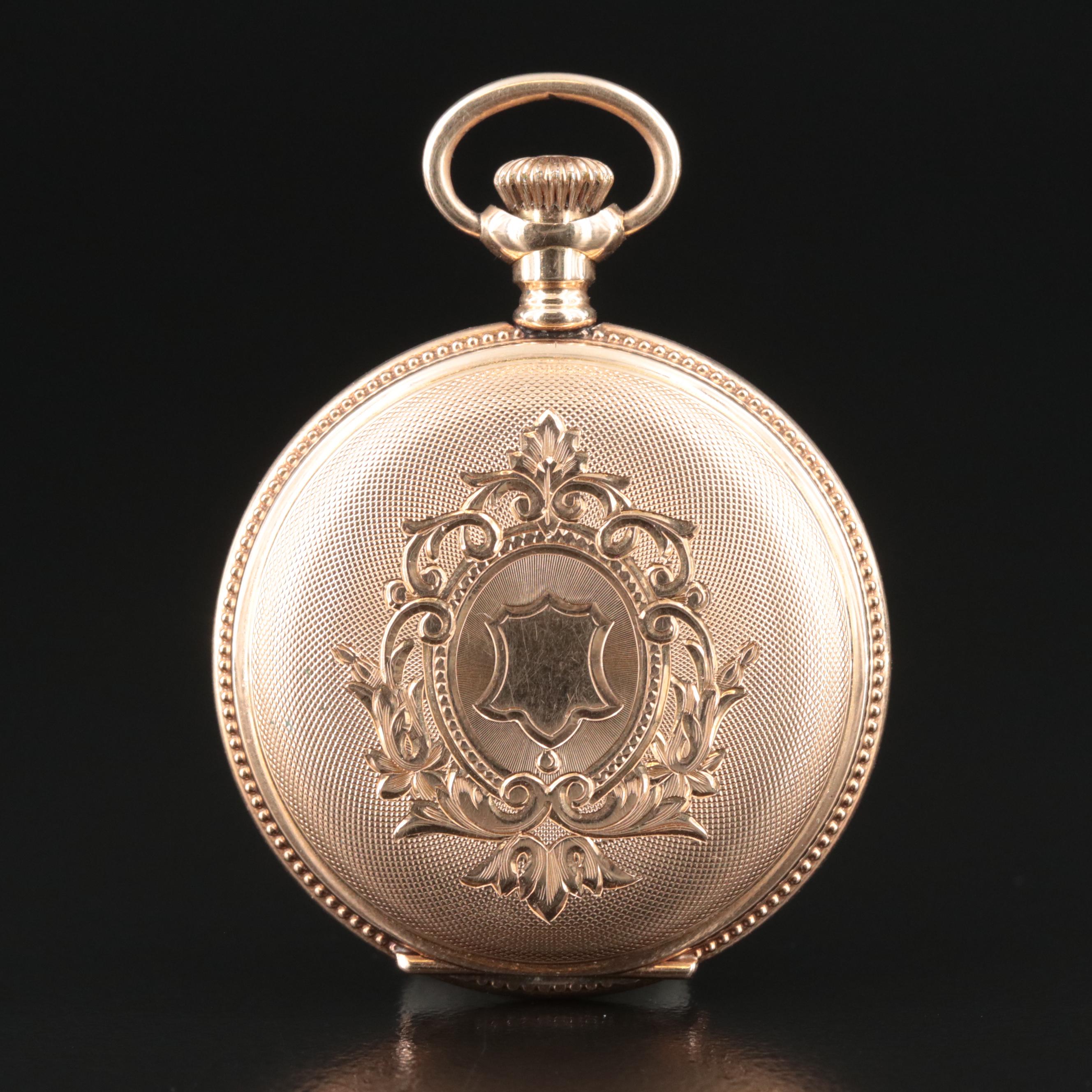 14K Elgin Porcelain Dial Pocket Watch