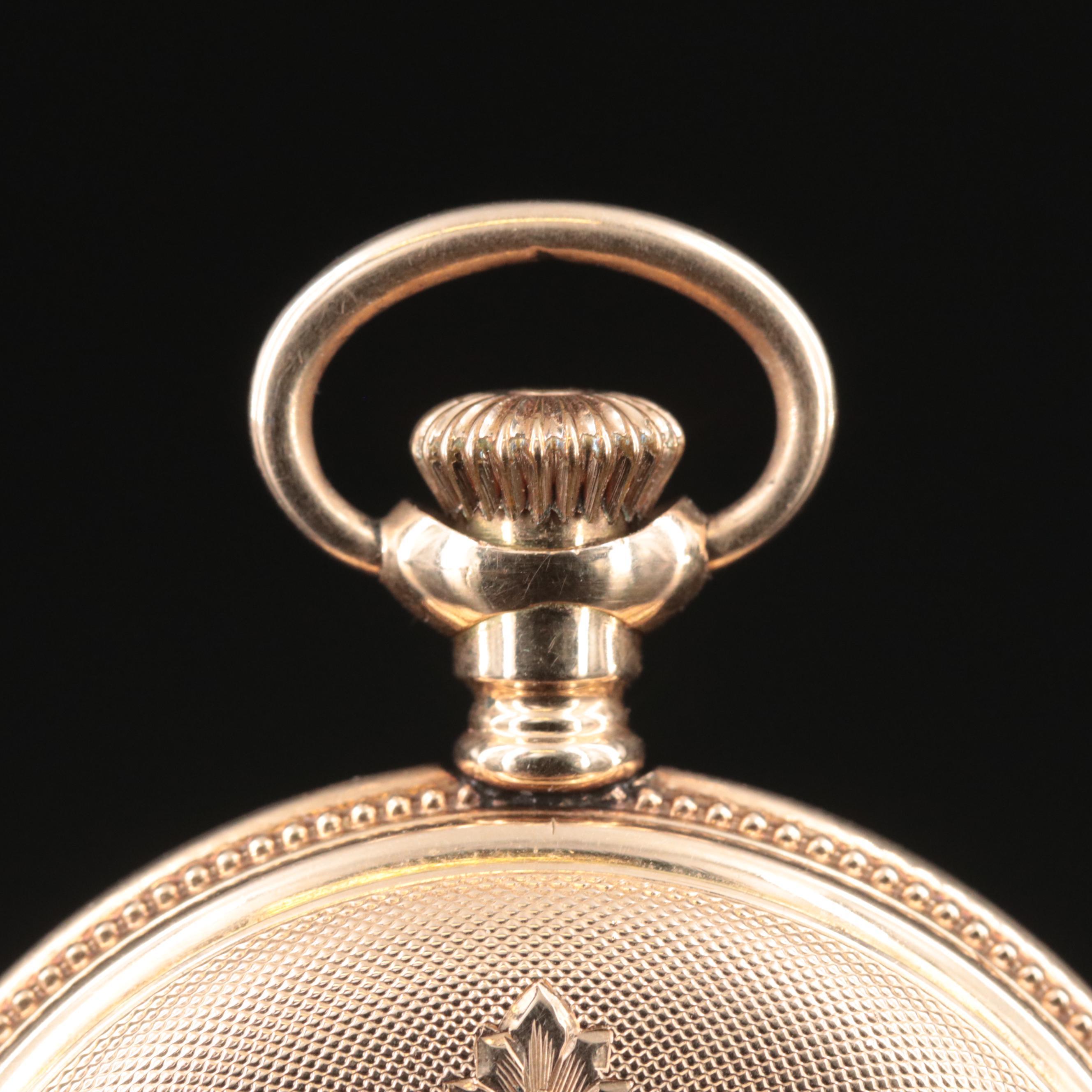 14K Elgin Porcelain Dial Pocket Watch