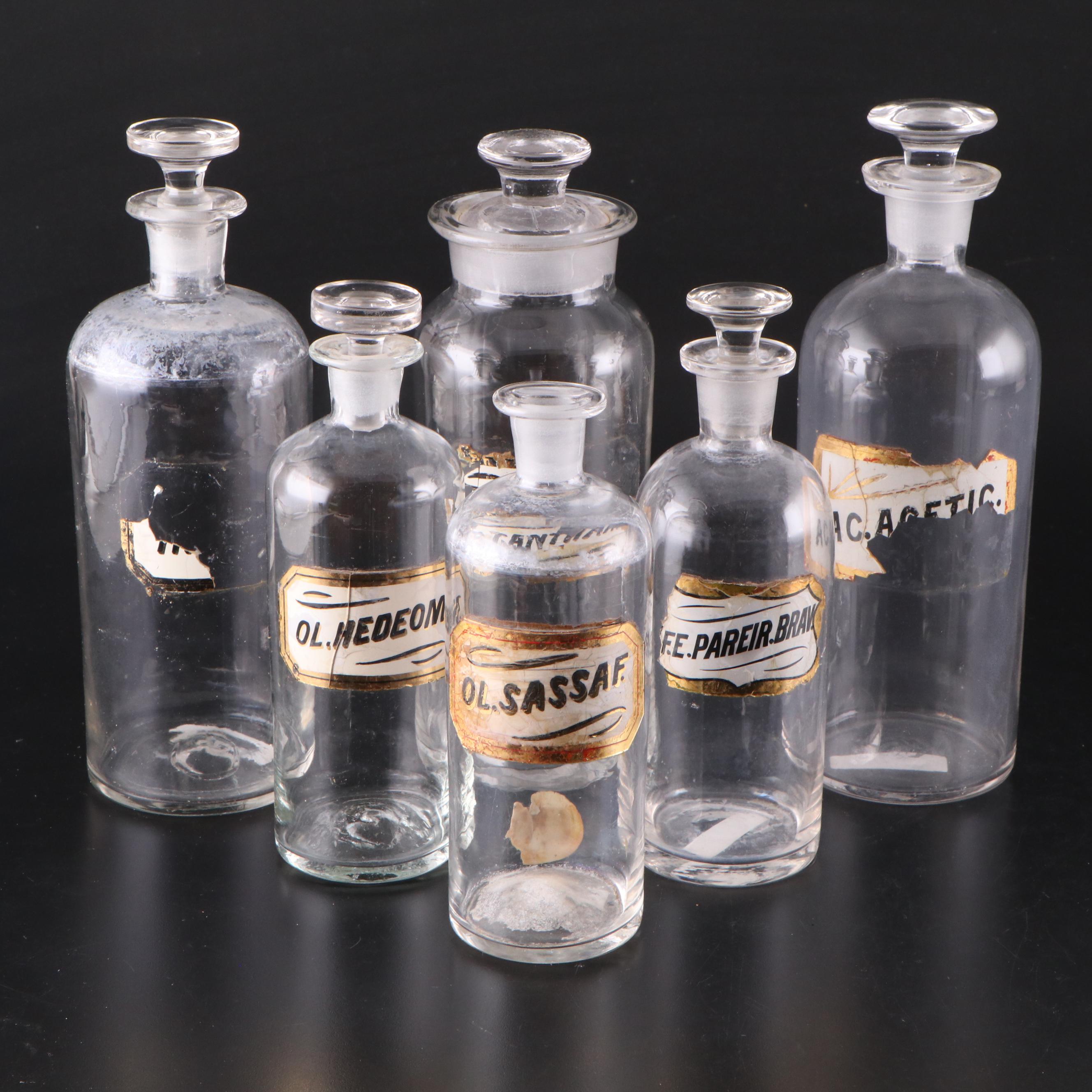 Antique Glass Apothecary Jars, Late 19th Century