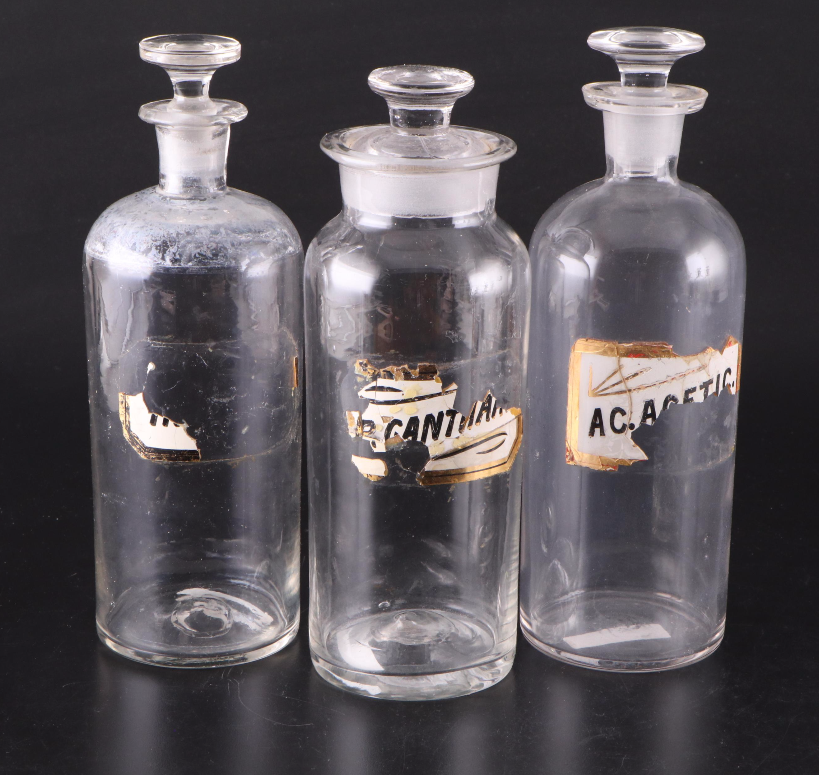 Antique Glass Apothecary Jars, Late 19th Century