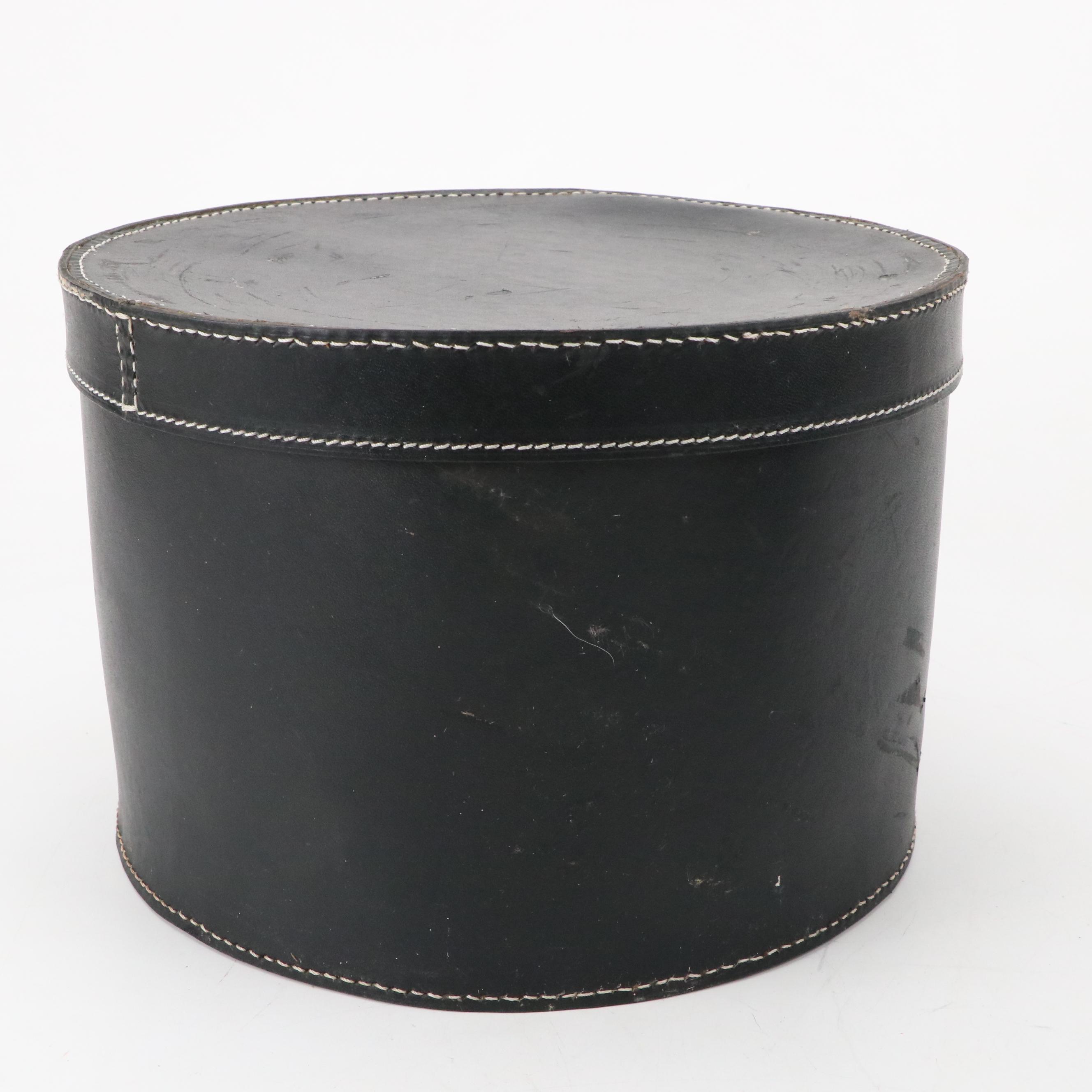 Top Stitched Bonded Leather Nesting Storage Boxes