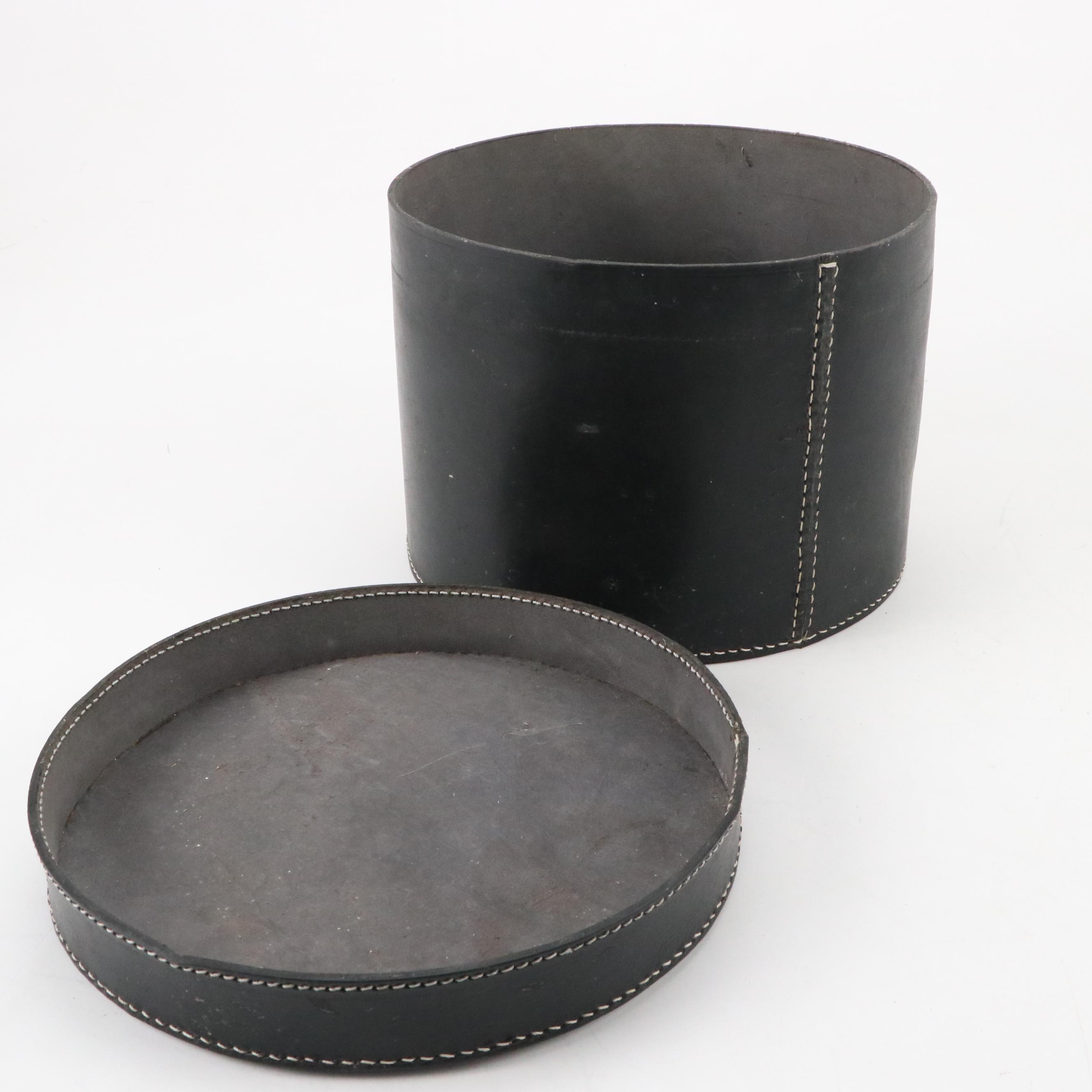 Top Stitched Bonded Leather Nesting Storage Boxes
