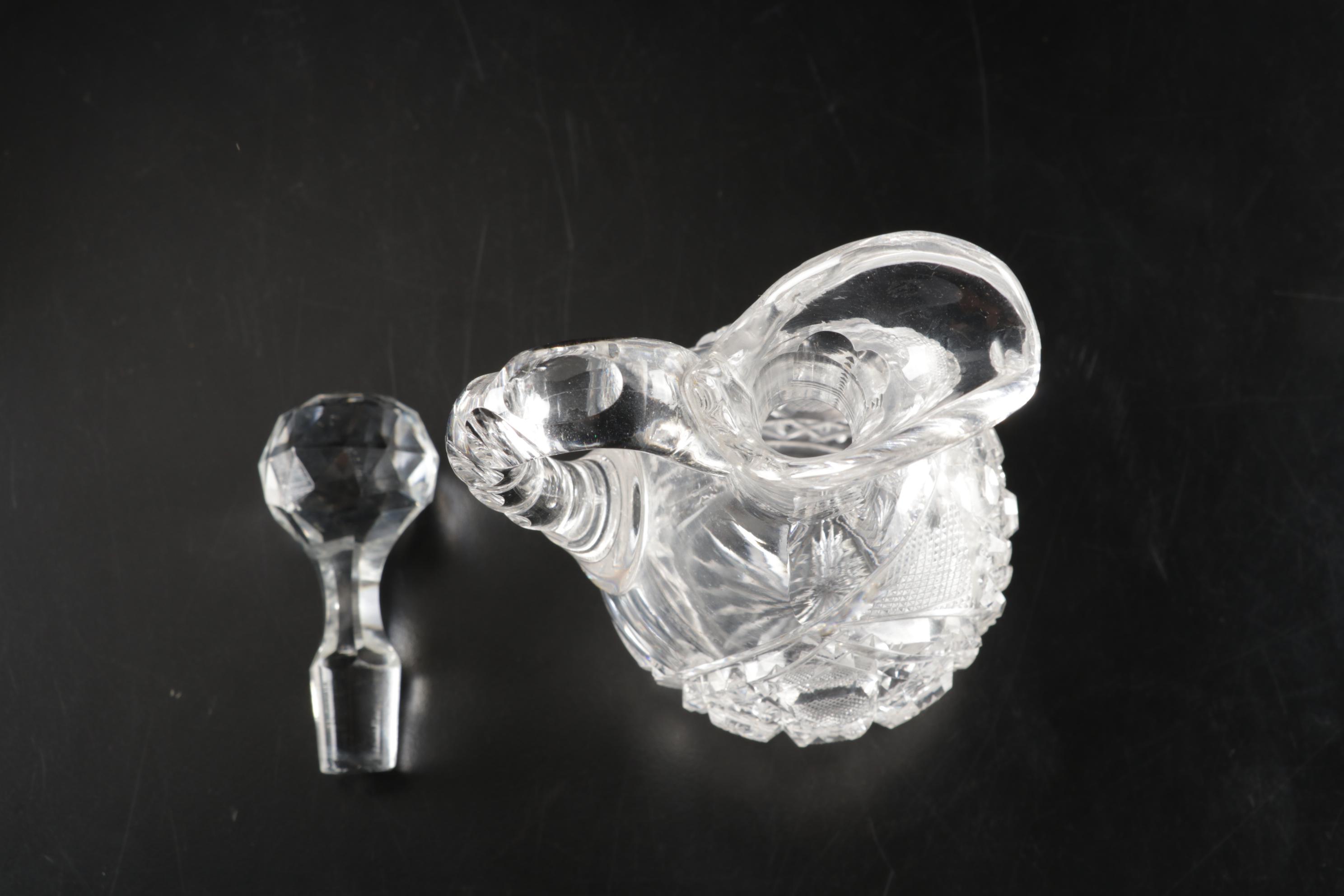 Sterling Silver Utensils Including Salt Ladle With ABP, Nucut and Cut Glass