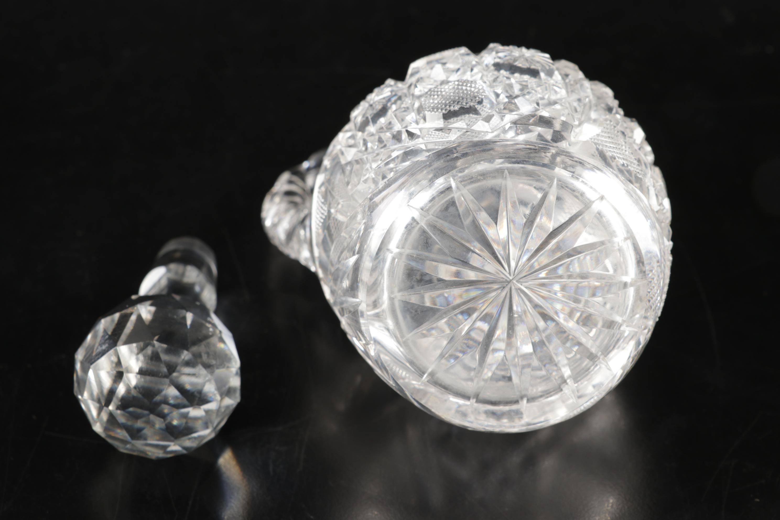 Sterling Silver Utensils Including Salt Ladle With ABP, Nucut and Cut Glass