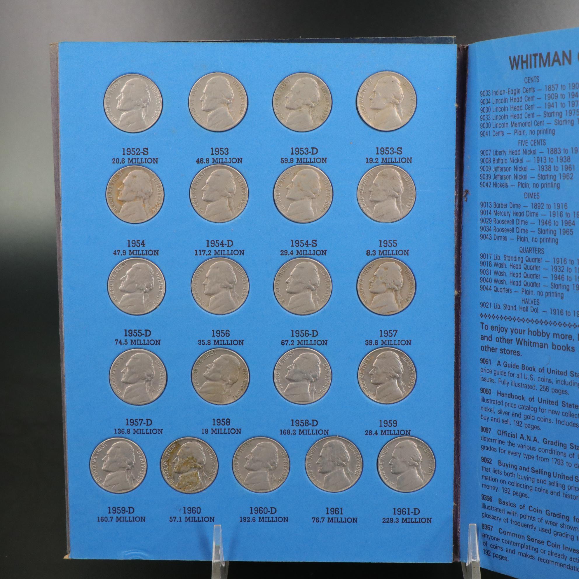 Three Jefferson Nickel Folders With Coins and 200 Additional Jefferson Nickels