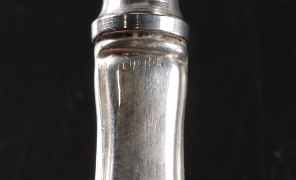 Sterling Silver Utensils Including Salt Ladle With ABP, Nucut and Cut Glass