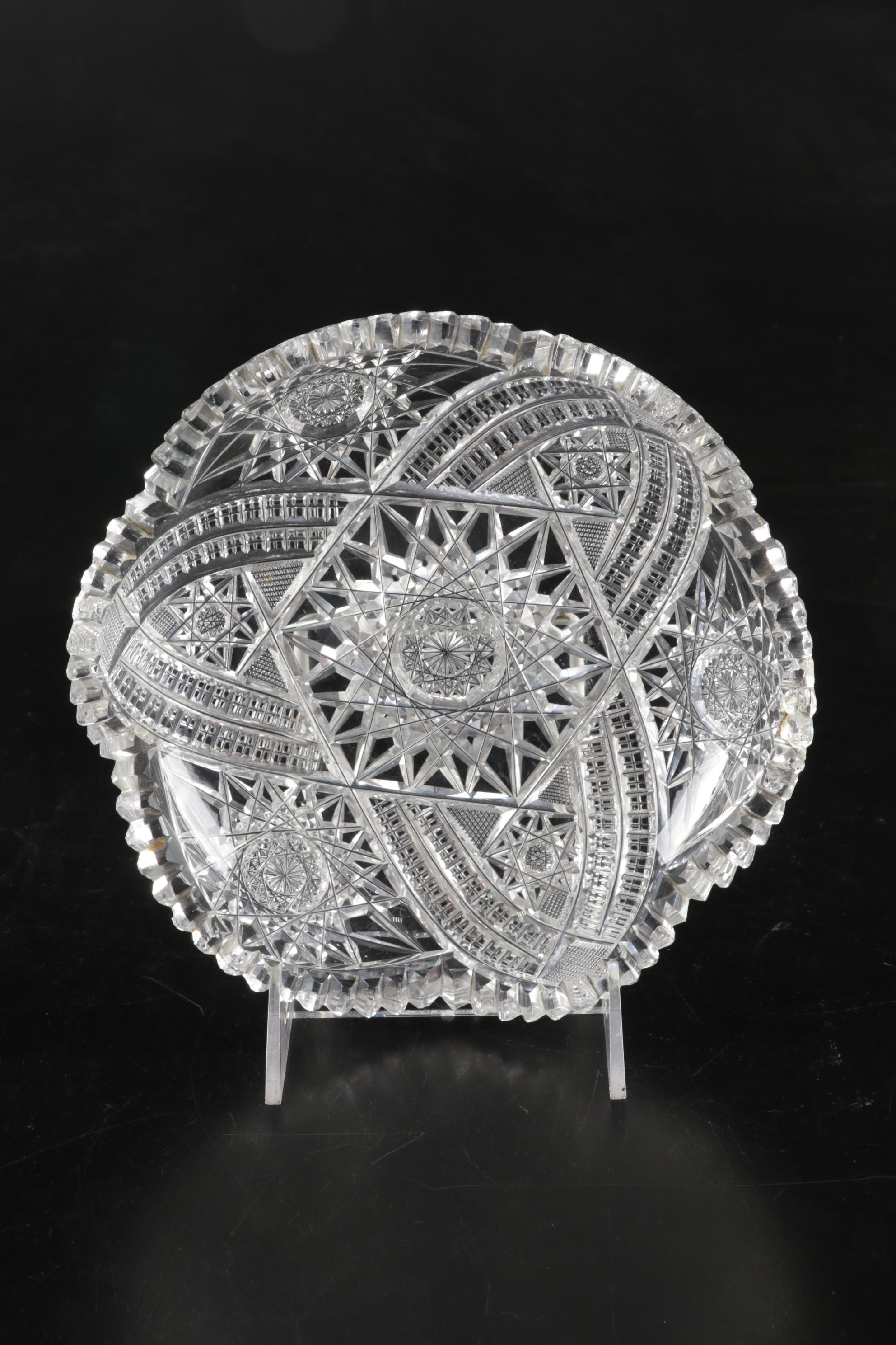 Sterling Silver Utensils Including Salt Ladle With ABP, Nucut and Cut Glass