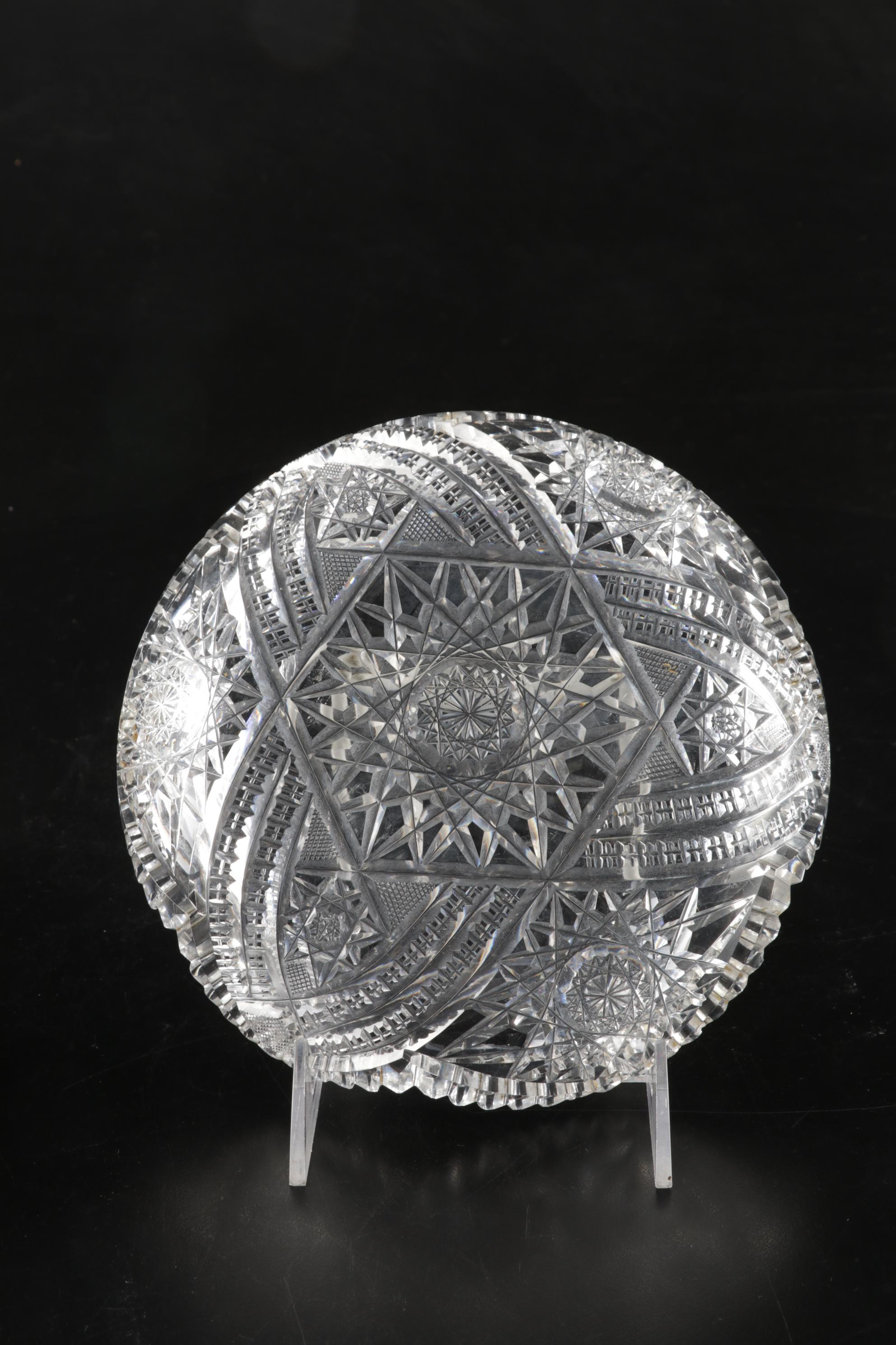 Sterling Silver Utensils Including Salt Ladle With ABP, Nucut and Cut Glass