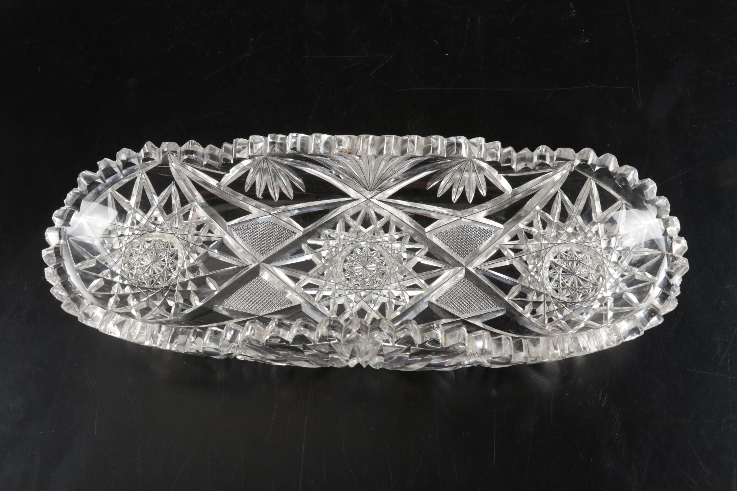 Sterling Silver Utensils Including Salt Ladle With ABP, Nucut and Cut Glass