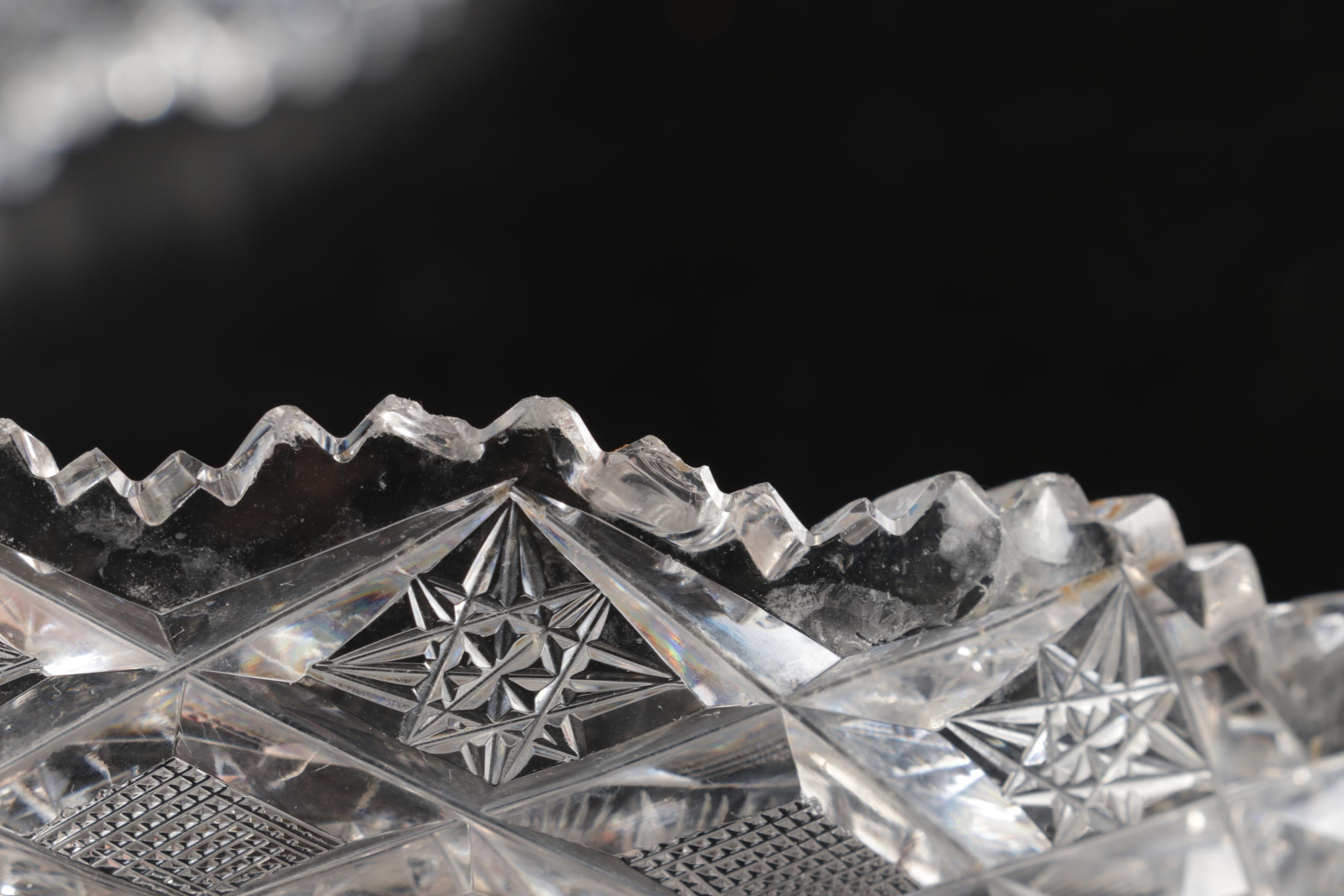 Sterling Silver Utensils Including Salt Ladle With ABP, Nucut and Cut Glass