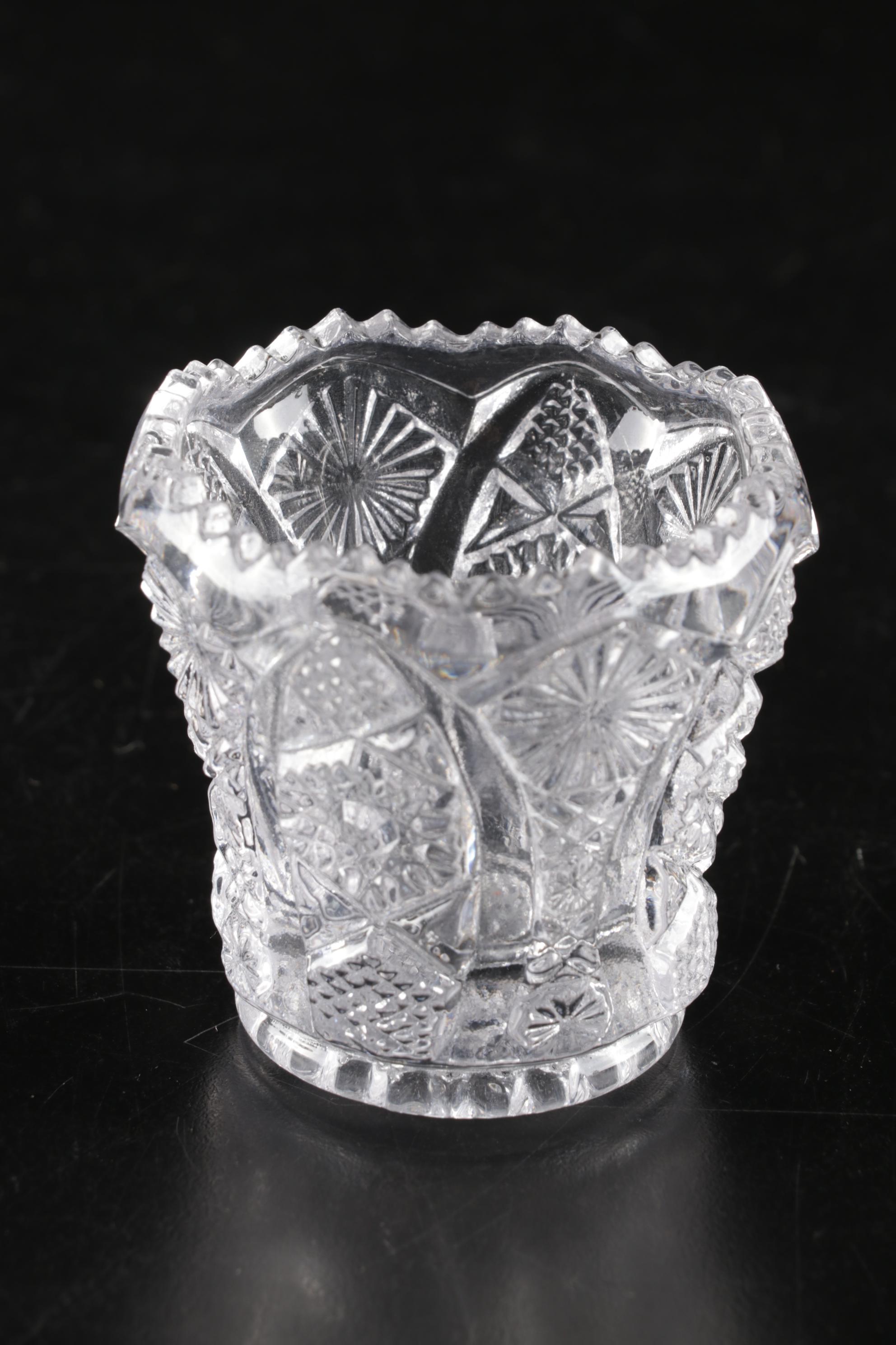 Sterling Silver Utensils Including Salt Ladle With ABP, Nucut and Cut Glass