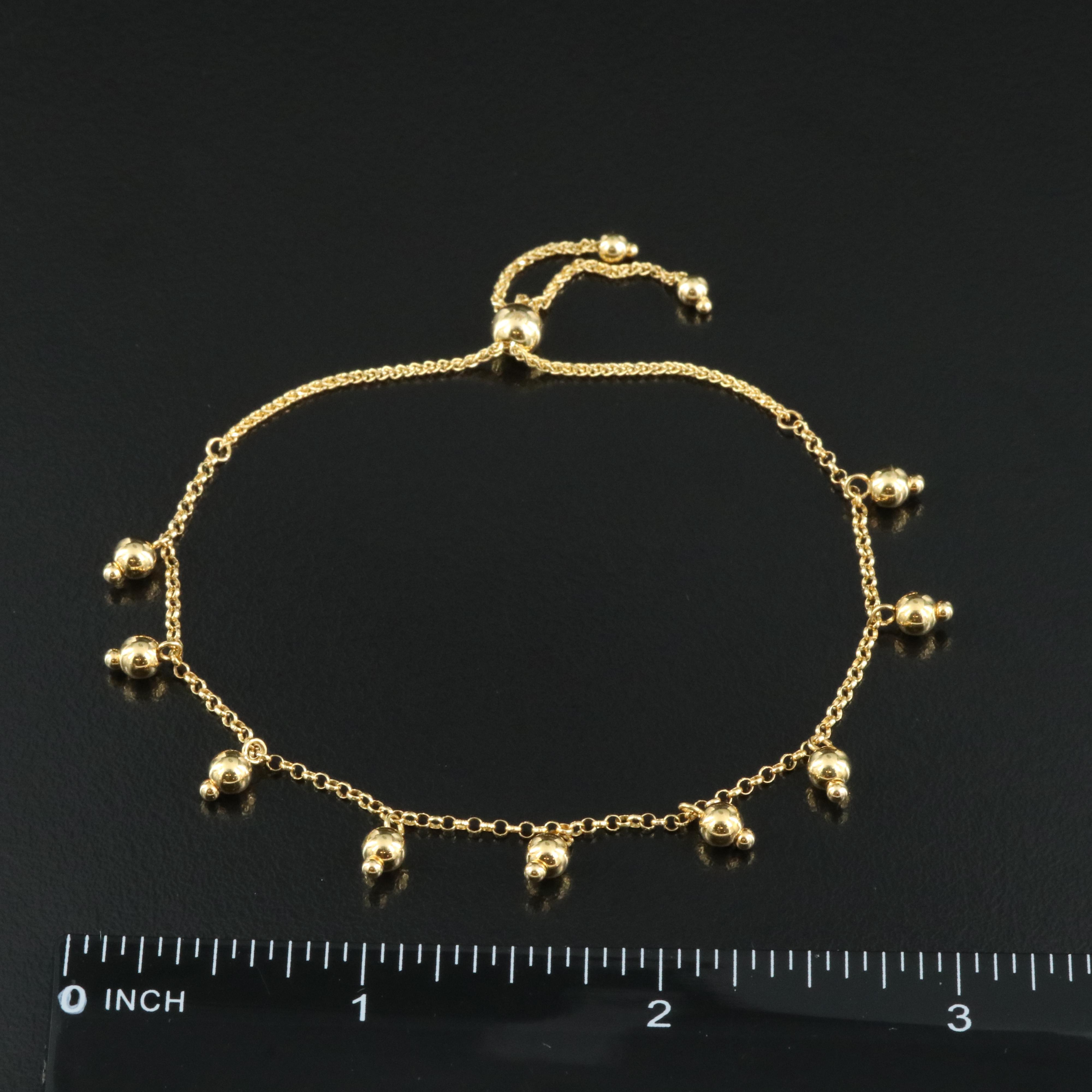 14K Bead Bolo Bracelet