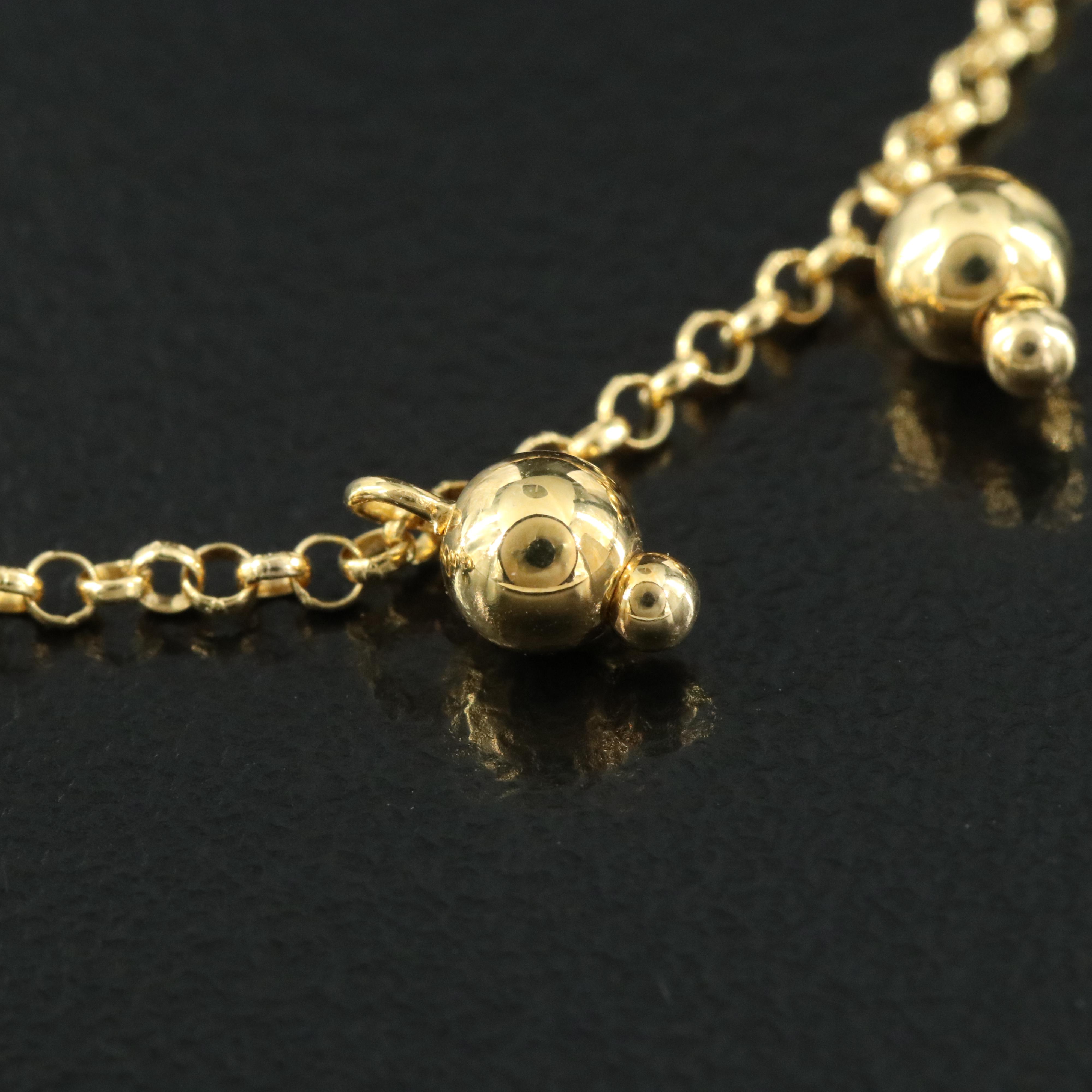 14K Bead Bolo Bracelet