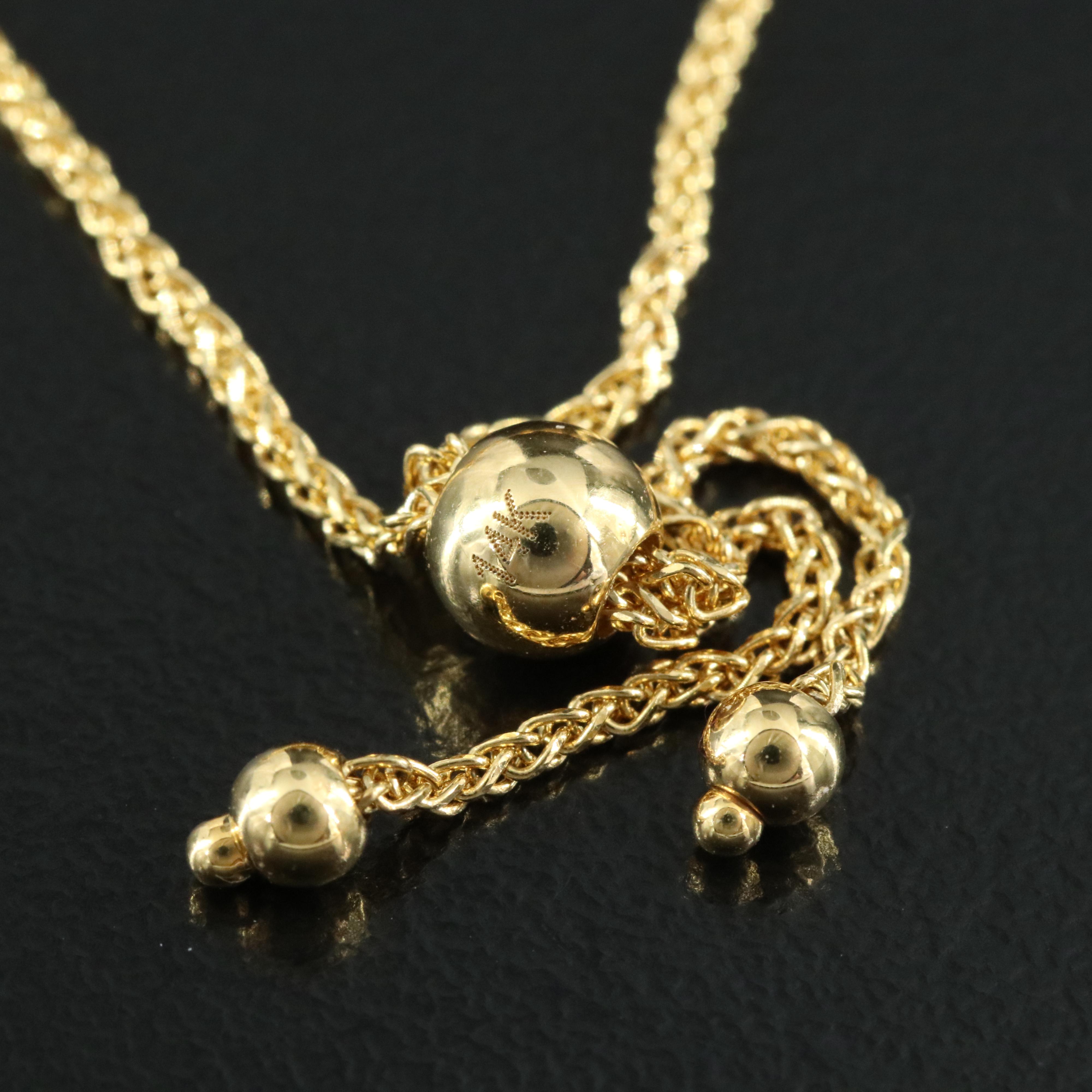 14K Bead Bolo Bracelet