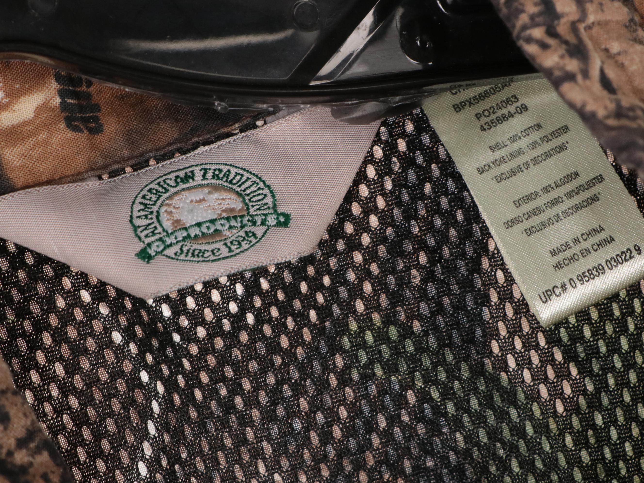 Men's Cabela's and Other Camouflage Jacket, Hats, Pants, and Shirts