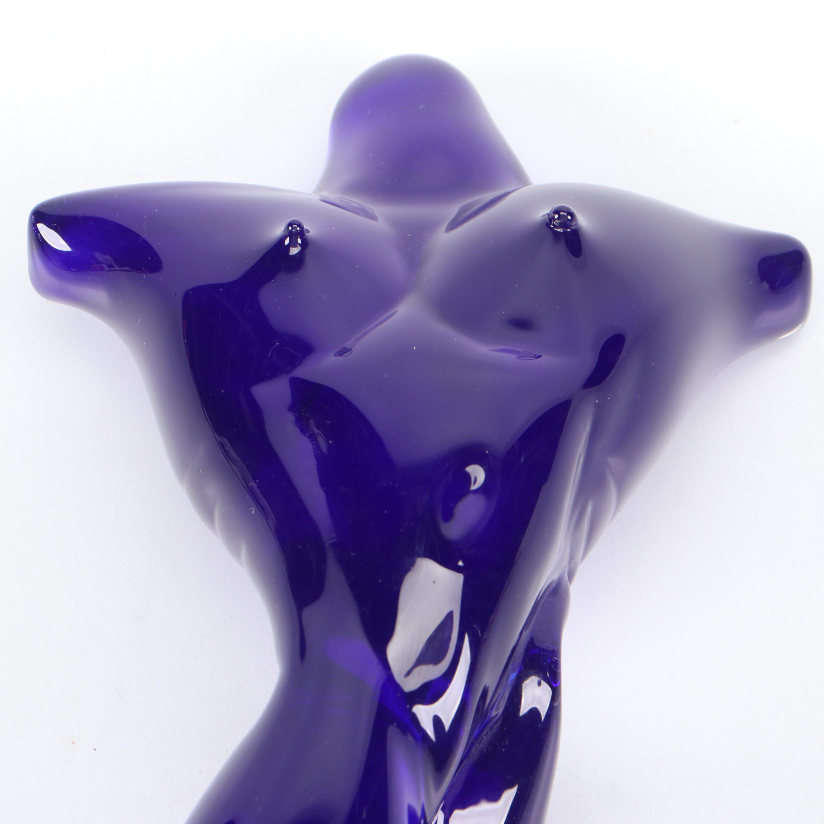 Signed Sabrina Knowles Blown Glass Female Torso Figurine
