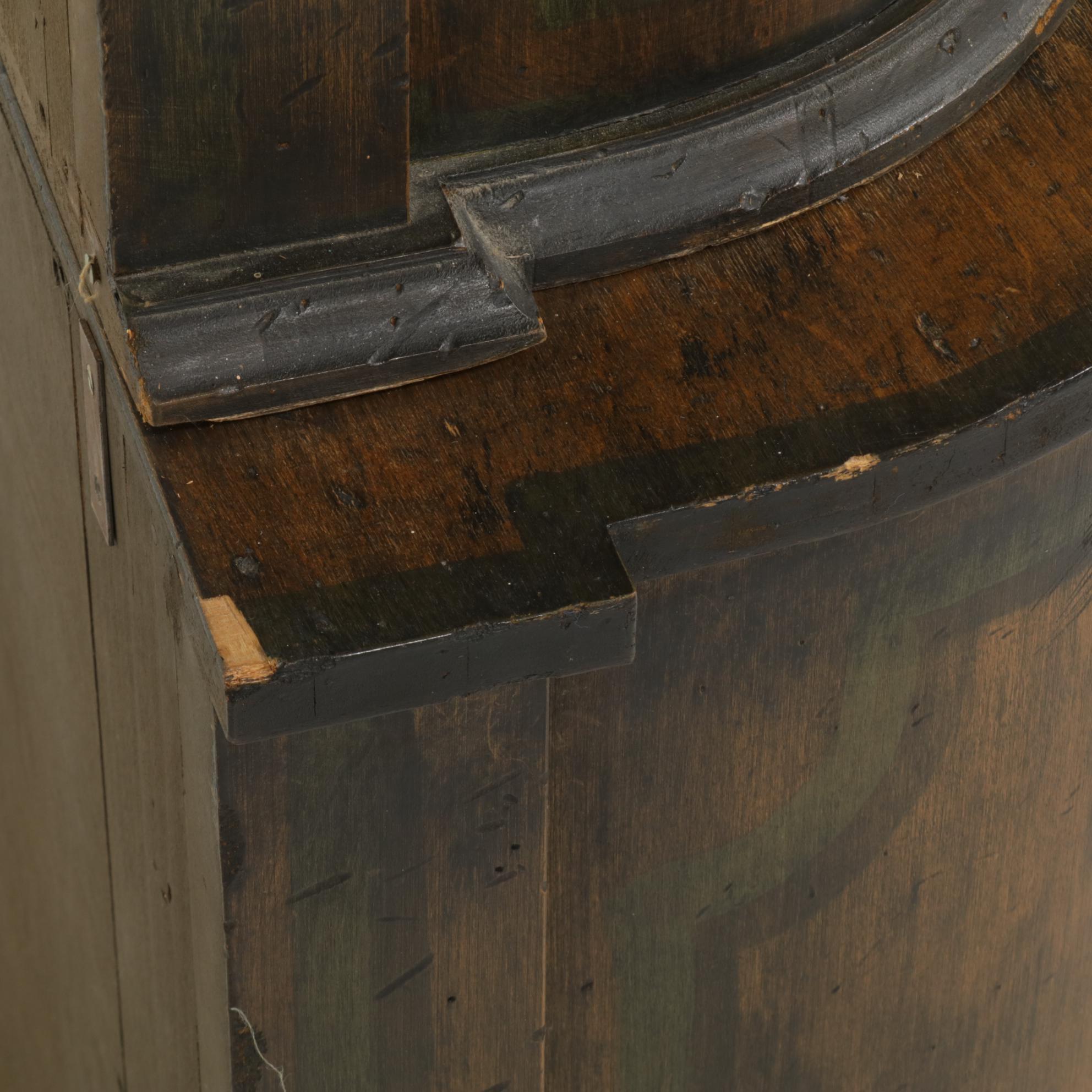 Continental Baroque Style Carved and Paint-Decorated Two-Piece Cupboard