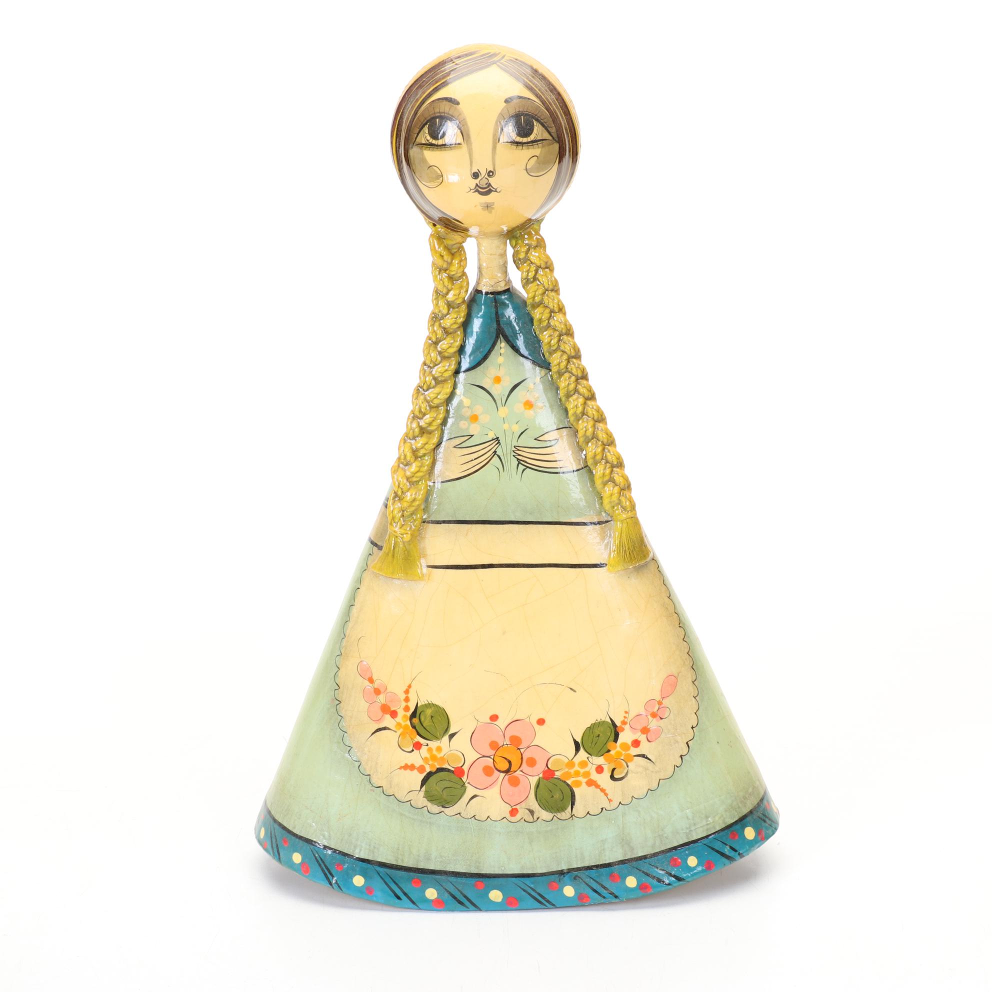 Tonala Jalisco Mexican Paper Mache Woman Figurine and Other Decor