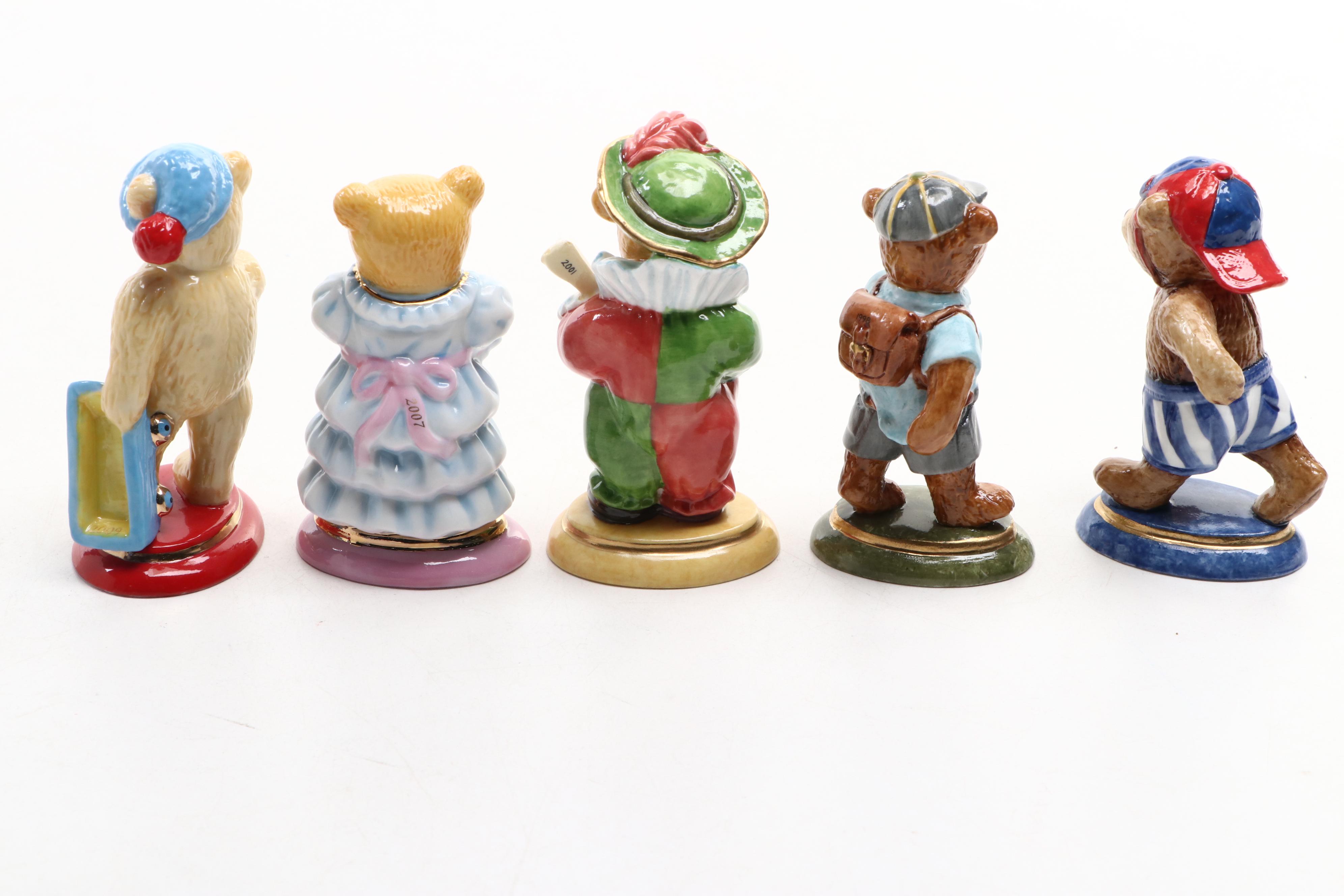 Halcyon Days Teddy Bear Porcelain Figurines