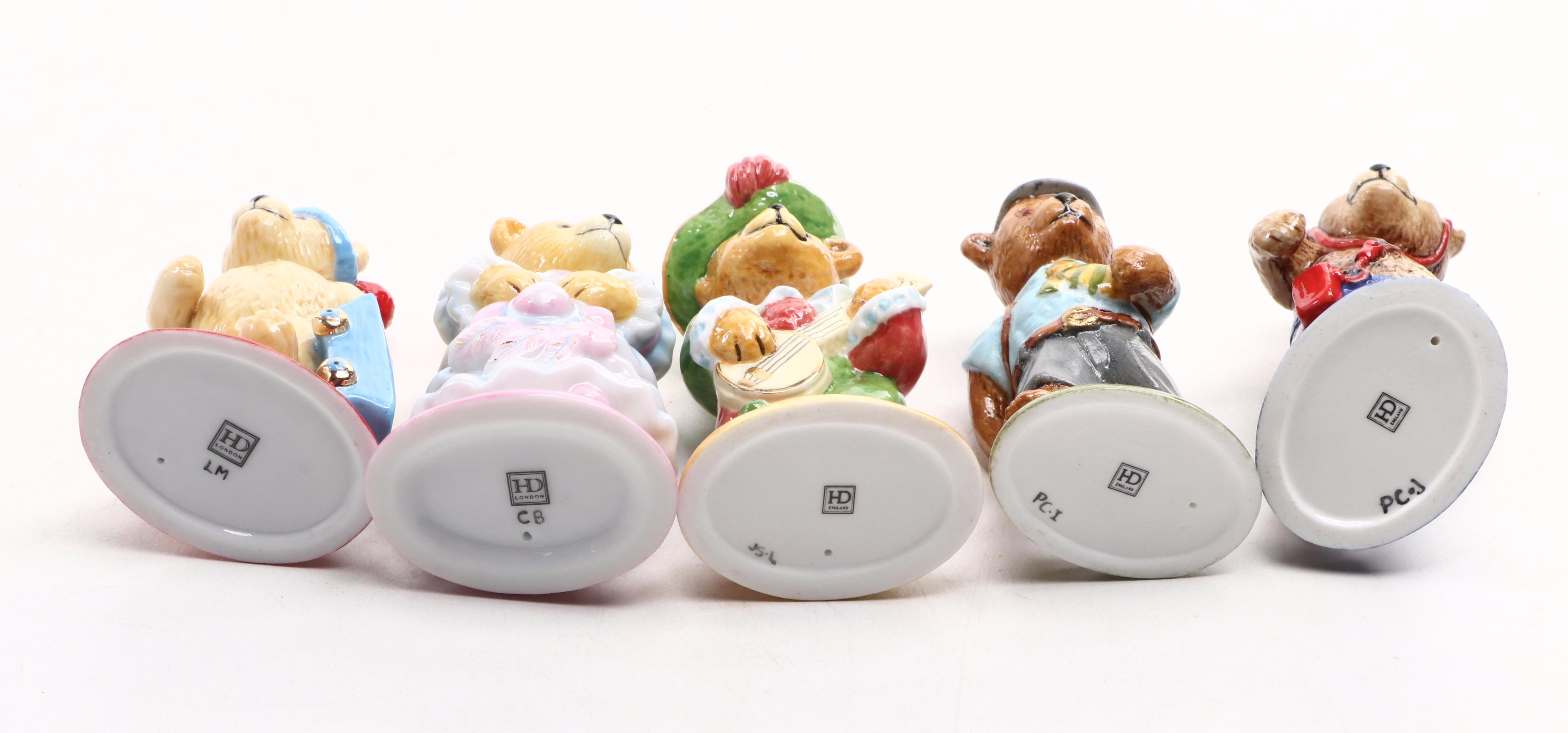 Halcyon Days Teddy Bear Porcelain Figurines