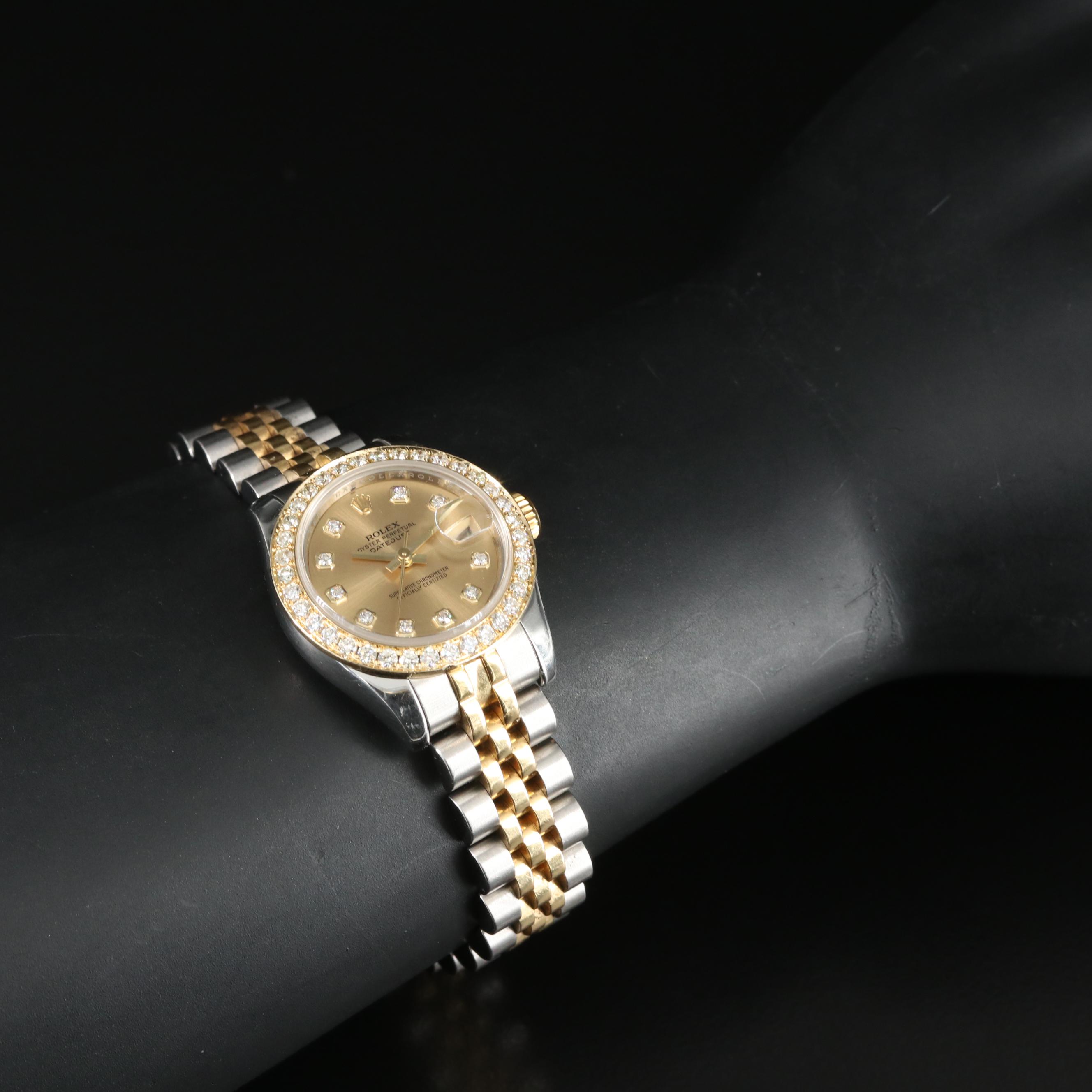 2007 Rolex Factory Diamond Dial, Custom Diamond Bezel Datejust Watch
