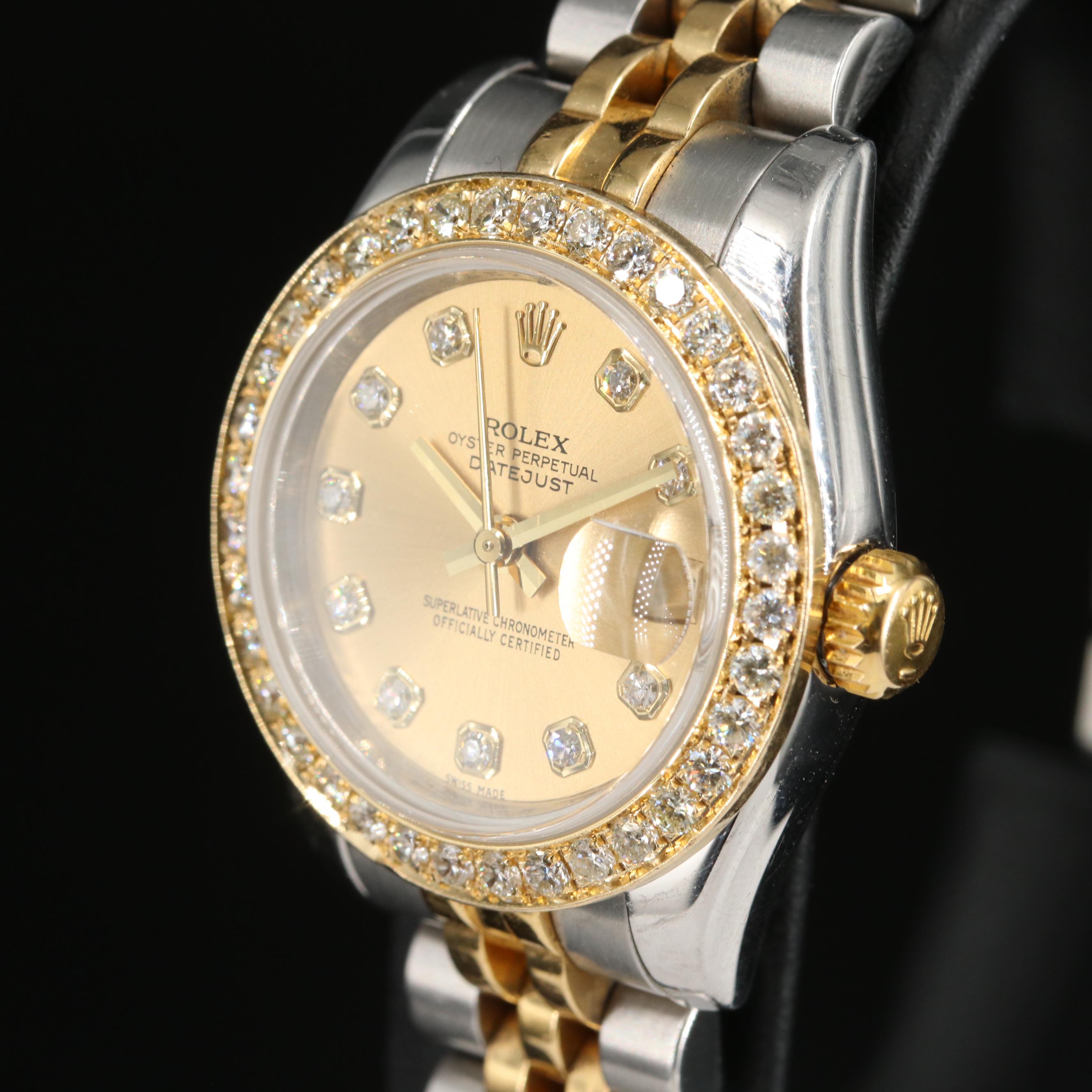 2007 Rolex Factory Diamond Dial, Custom Diamond Bezel Datejust Watch