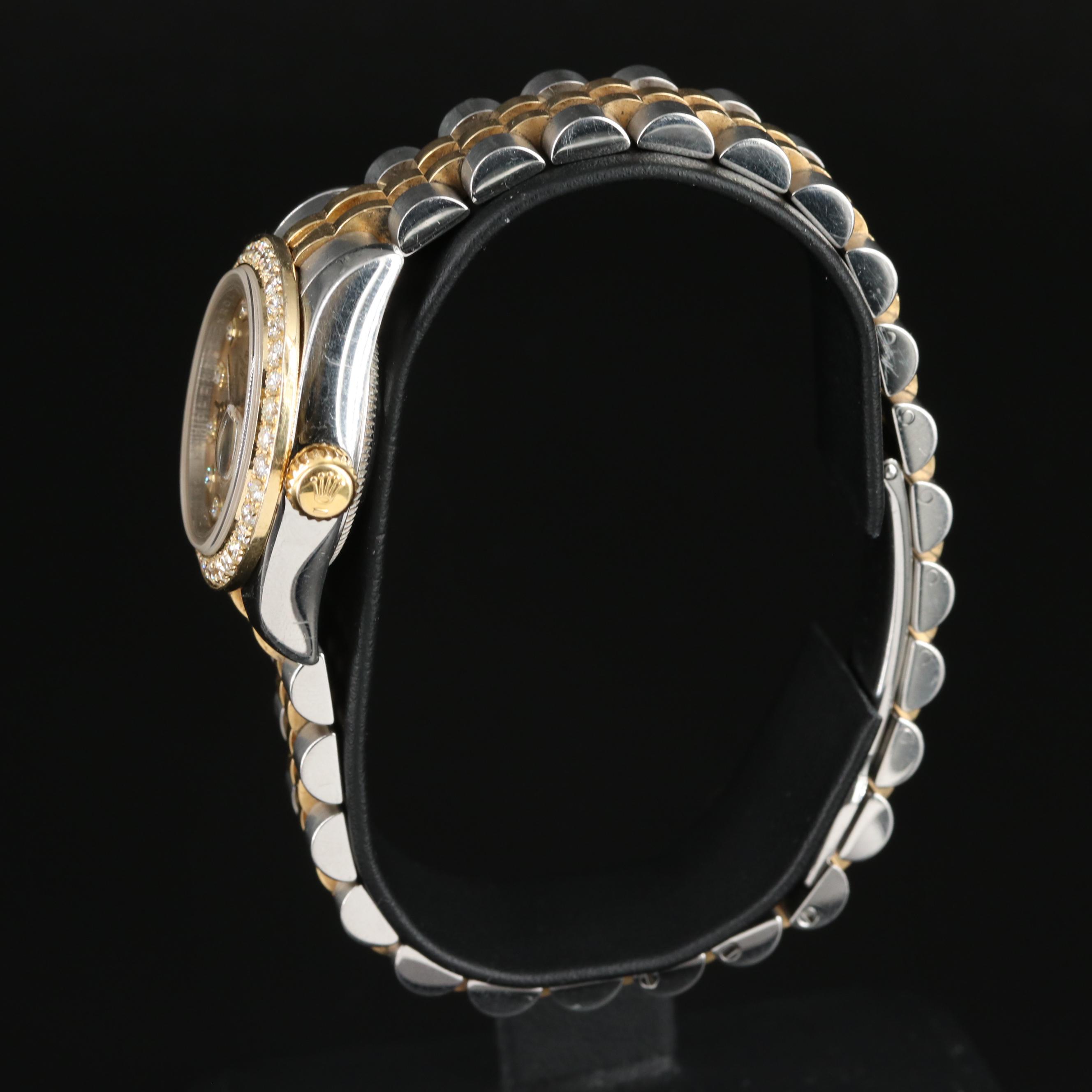 2007 Rolex Factory Diamond Dial, Custom Diamond Bezel Datejust Watch