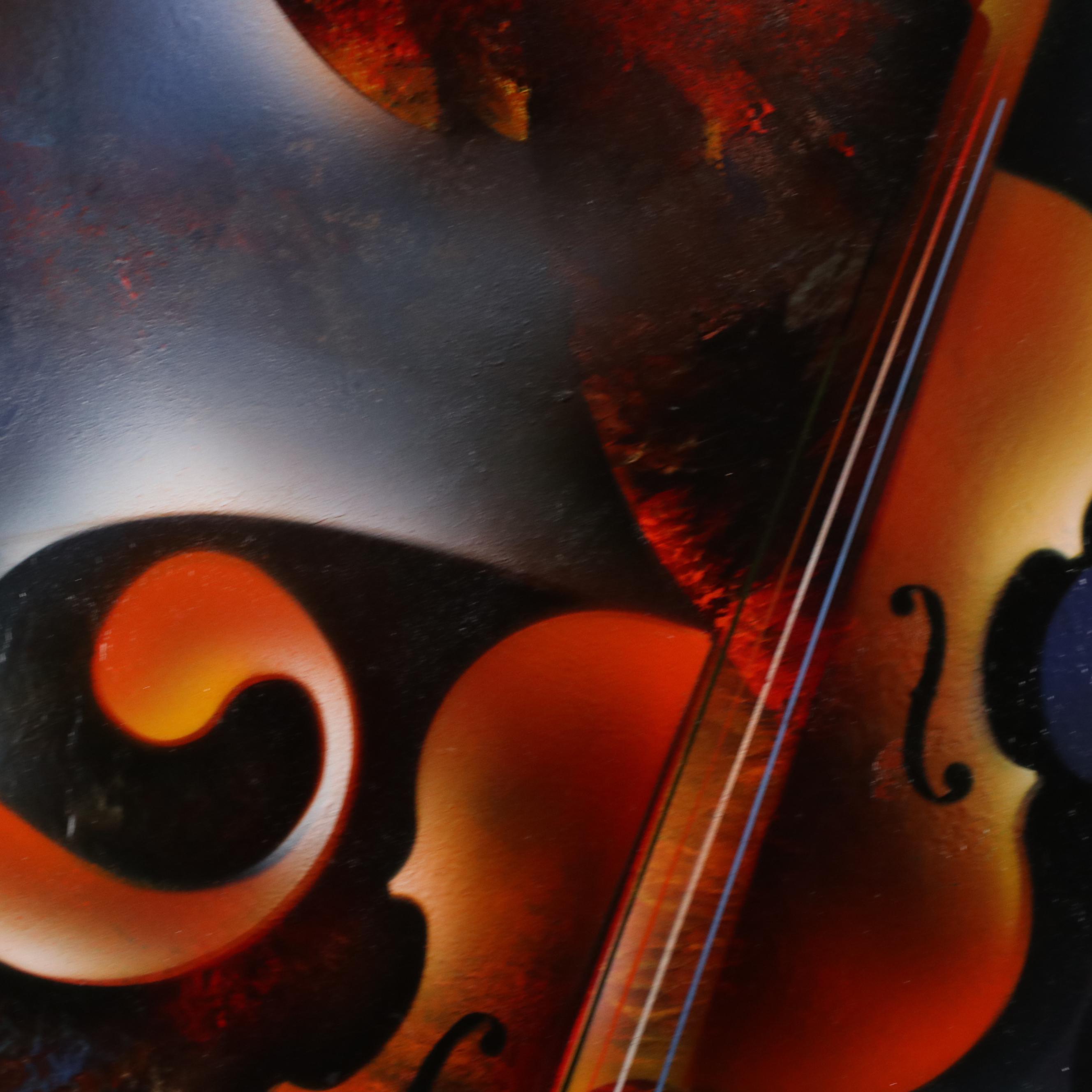 Leonardo Nierman Fantastical Abstract Oil Painting "Celebration"