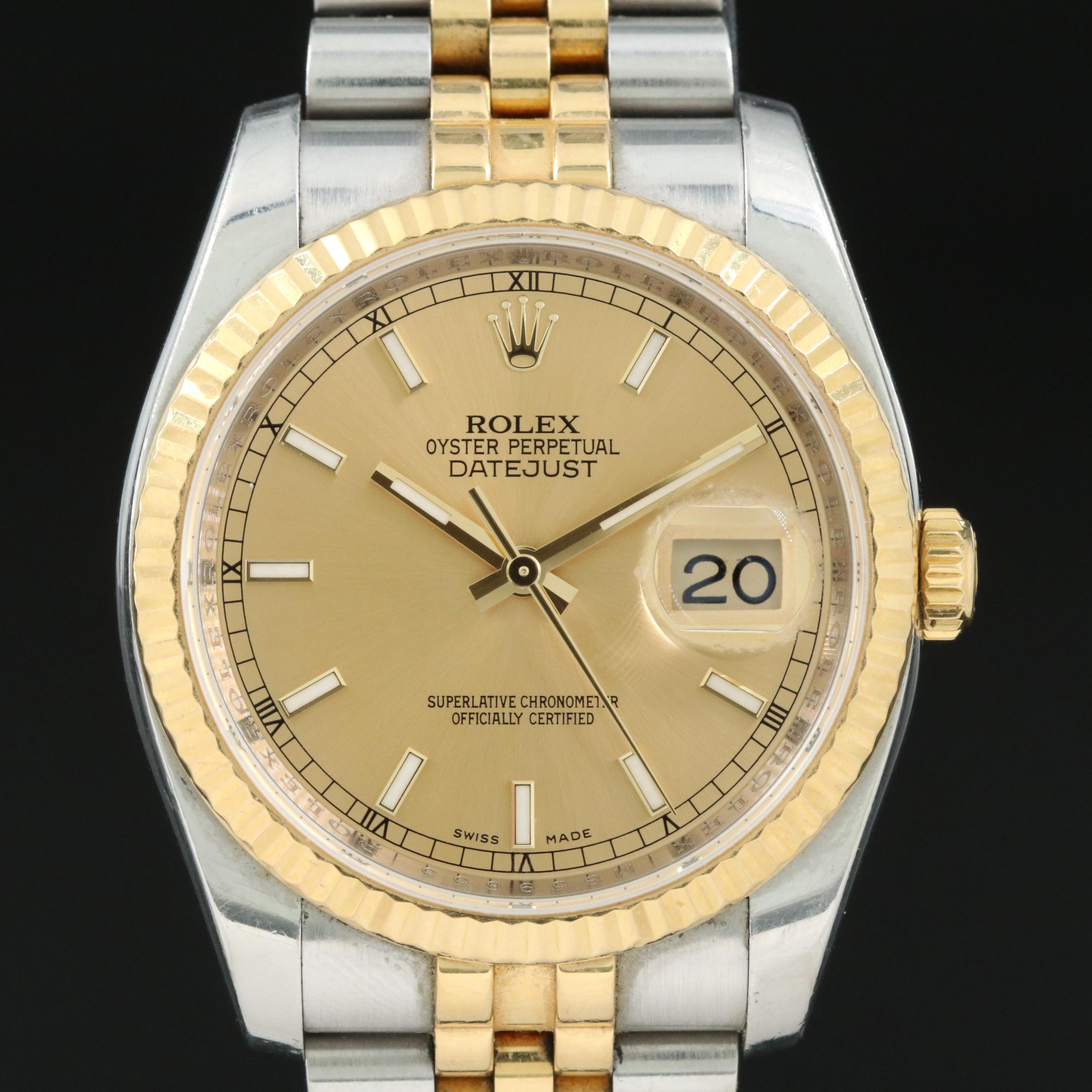 2007 Rolex Two-Tone Oyster Perpetual Datejust Watch