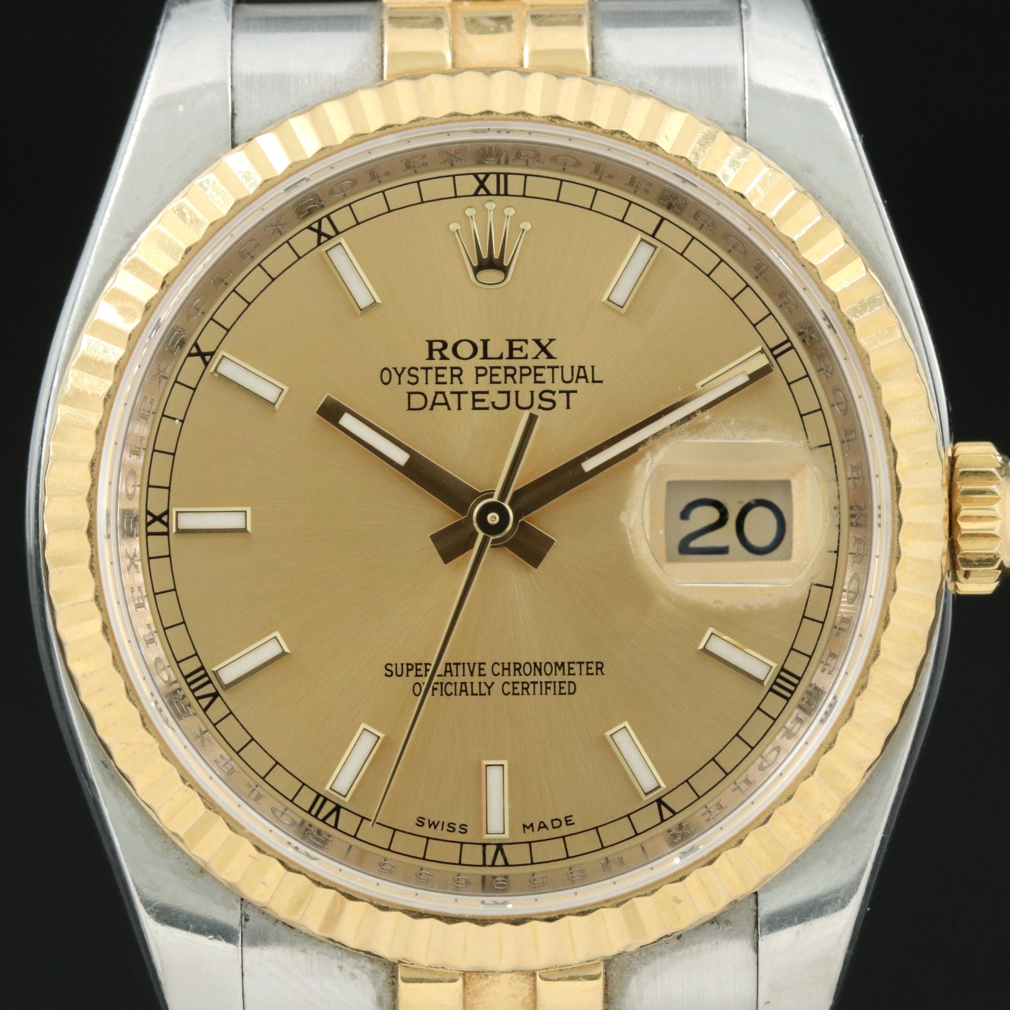 2007 Rolex Two-Tone Oyster Perpetual Datejust Watch