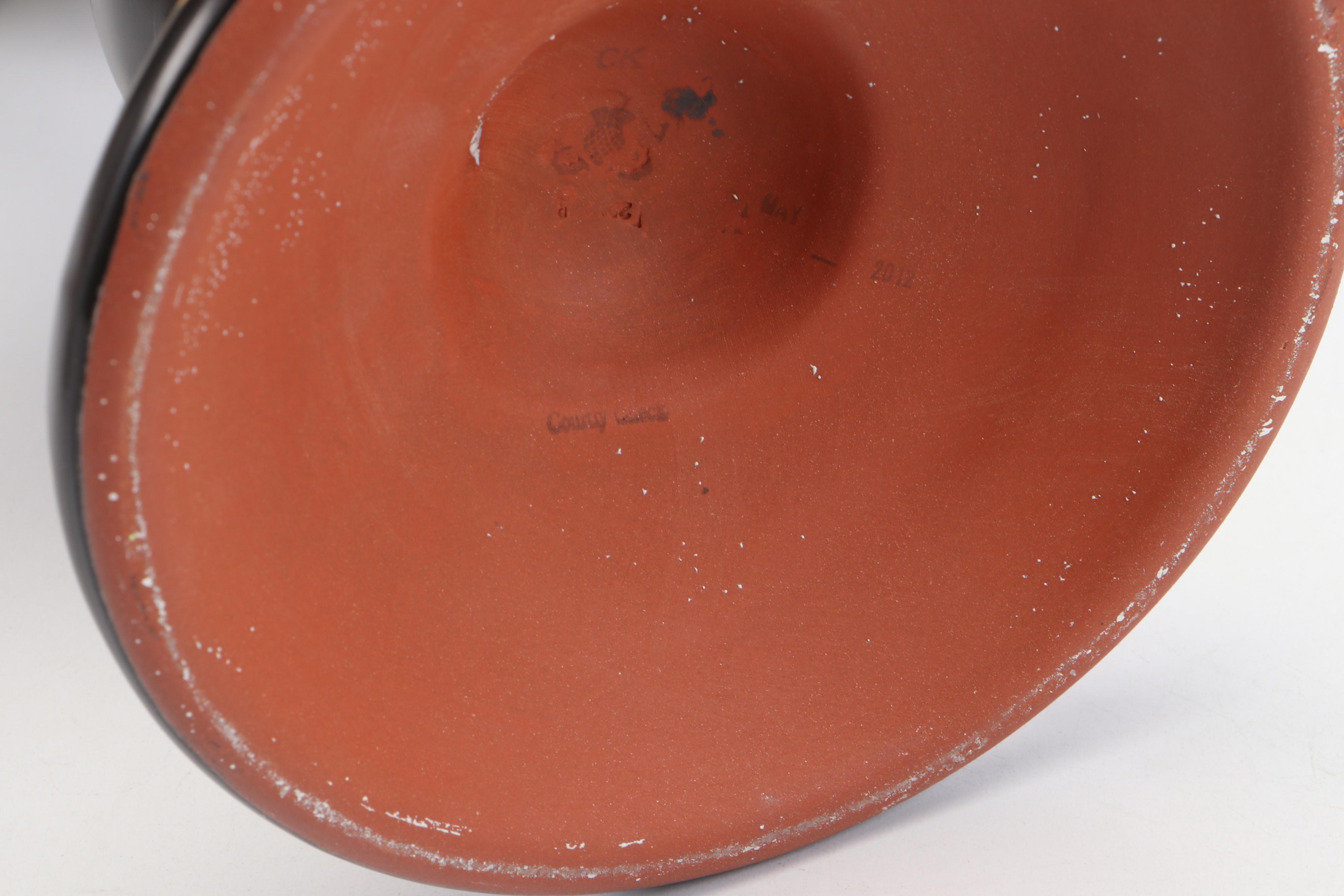 MacKenzie-Childs "Courtly Check" Ceramic and Enameled Metal Vases