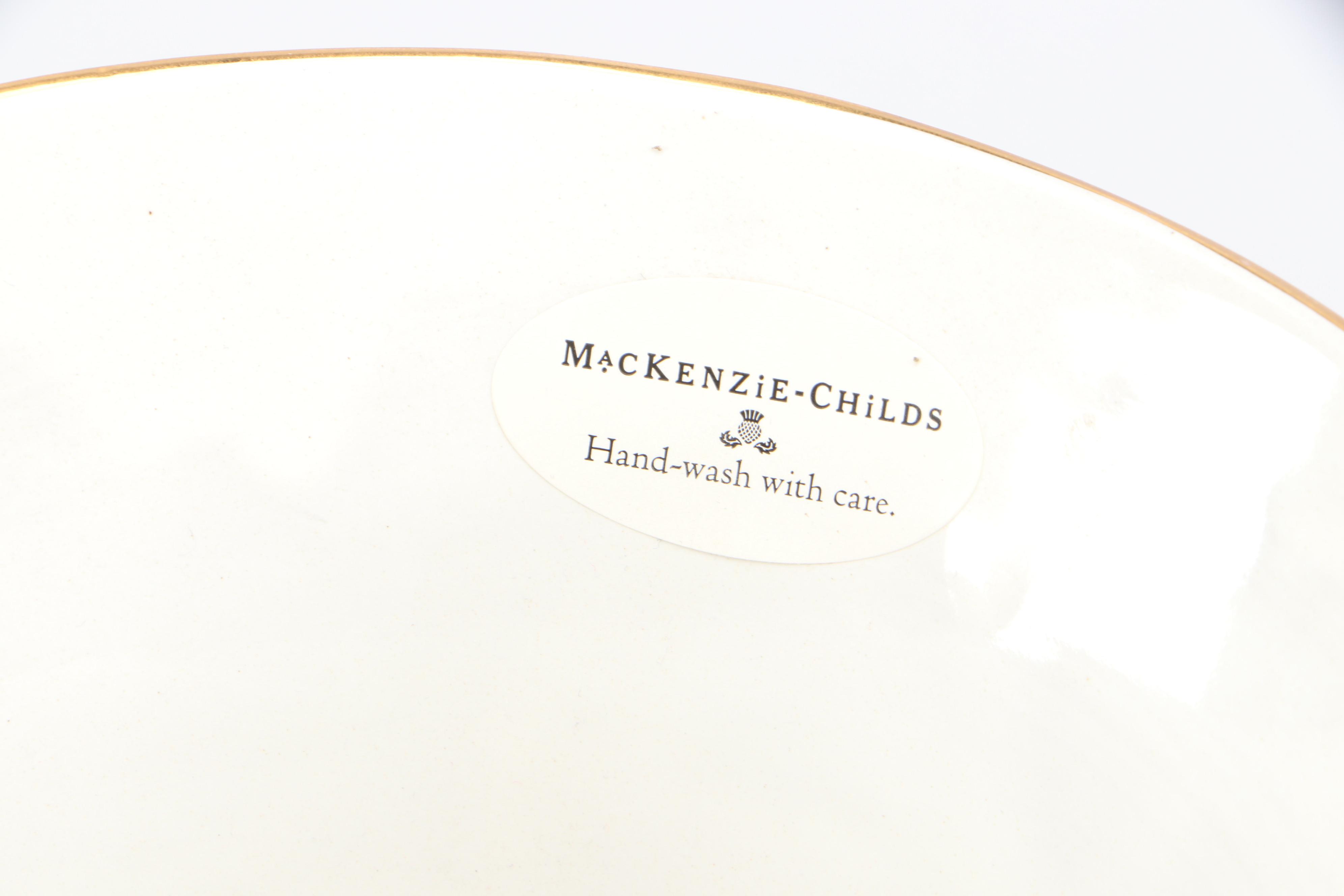 MacKenzie-Childs "Courtly Check" Ceramic and Enameled Metal Vases